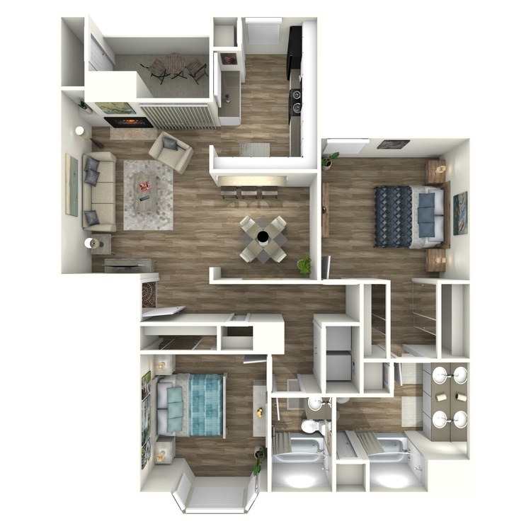 Floor plan image of B2 2 Bed 2 Bath