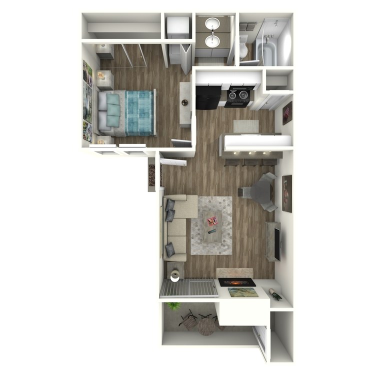 Floor plan image of A1 1 Bed 1 Bath