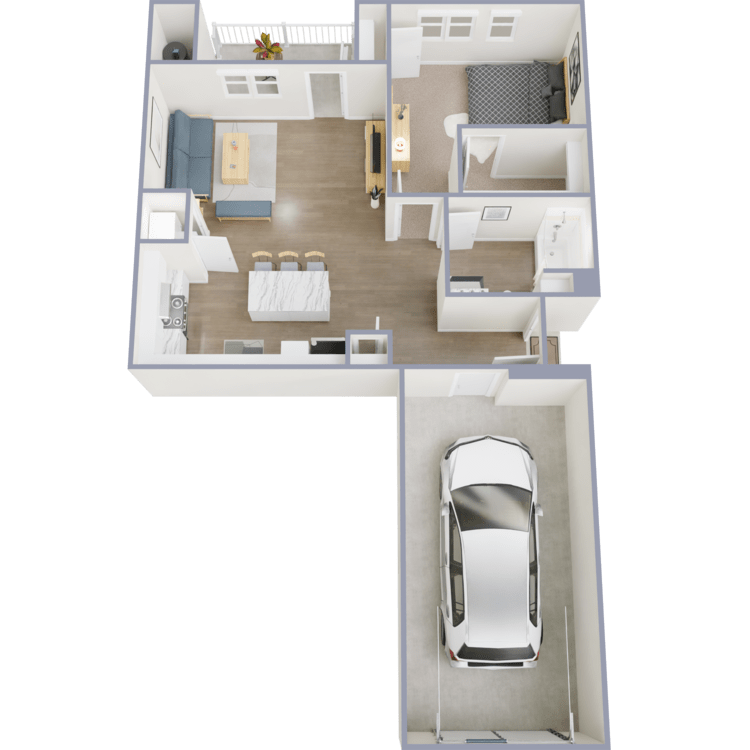 Acacia, a 1 bedroom 1 bathroom floor plan.