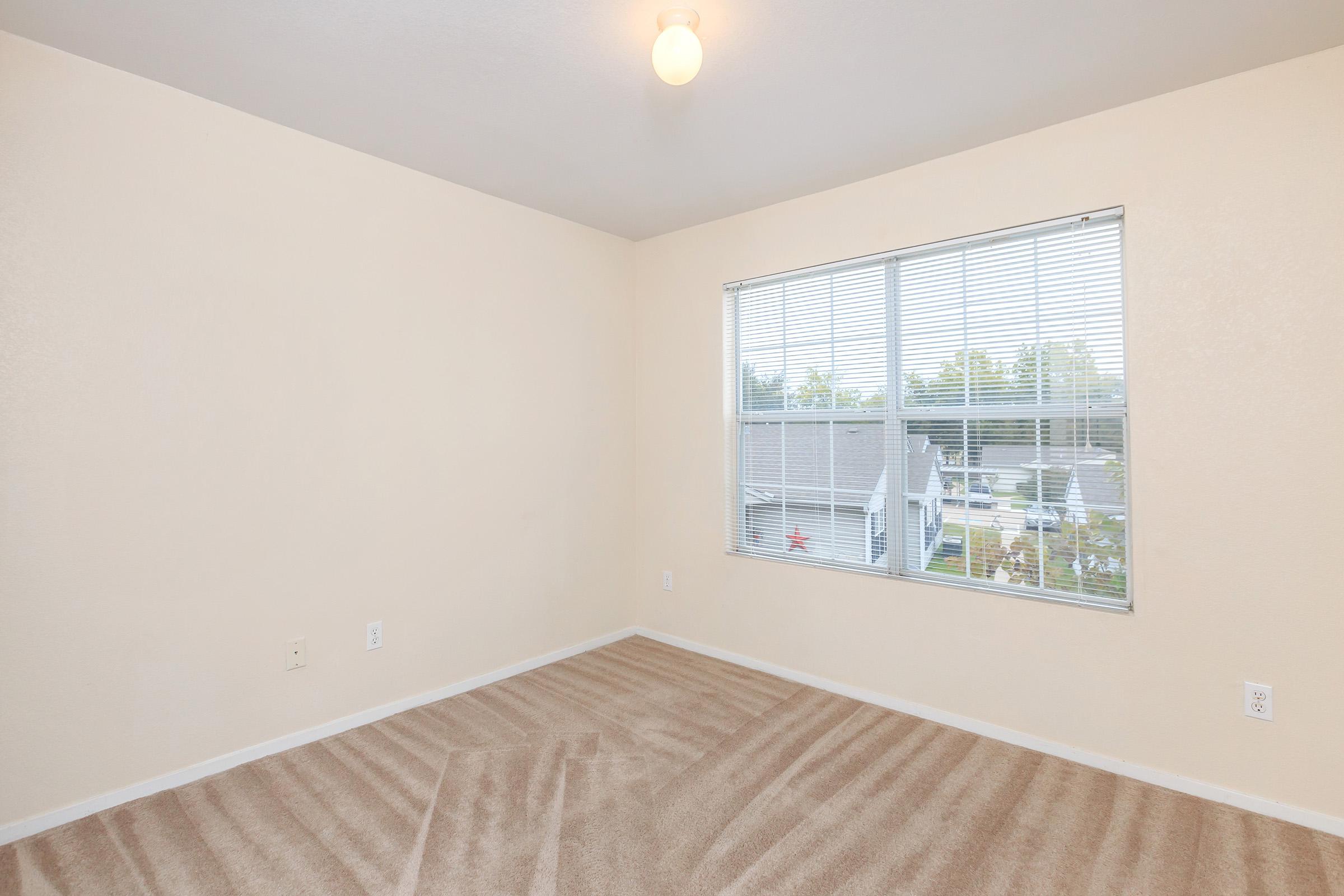 a room with a large window