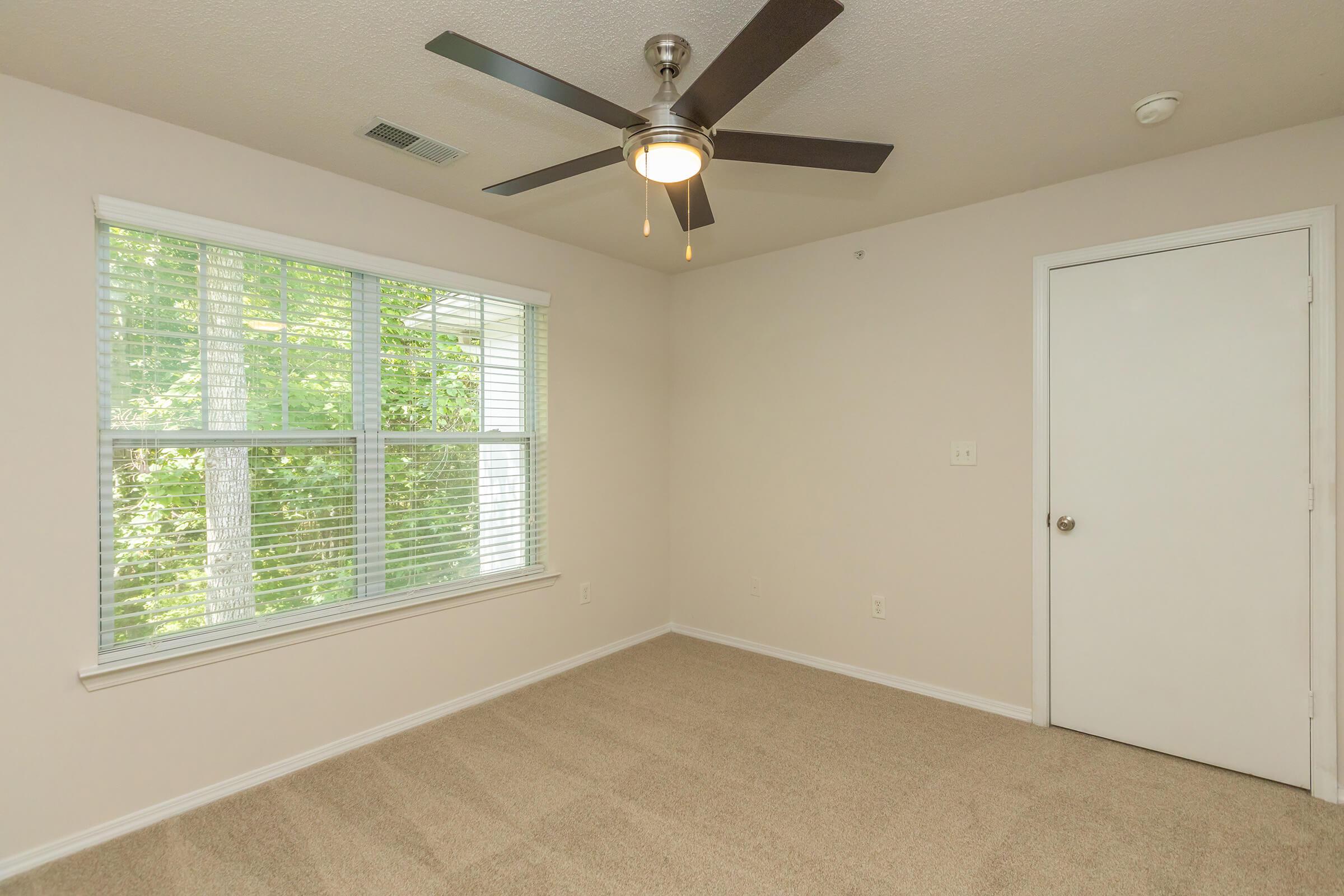 a room with a large window