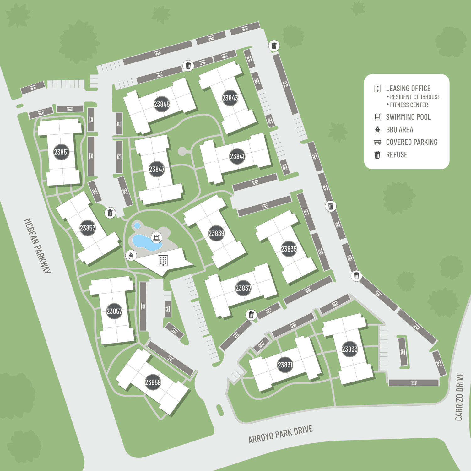 Located by McBean Pkwy and Valencia Blvd we have a Refreshing Swimming Pool