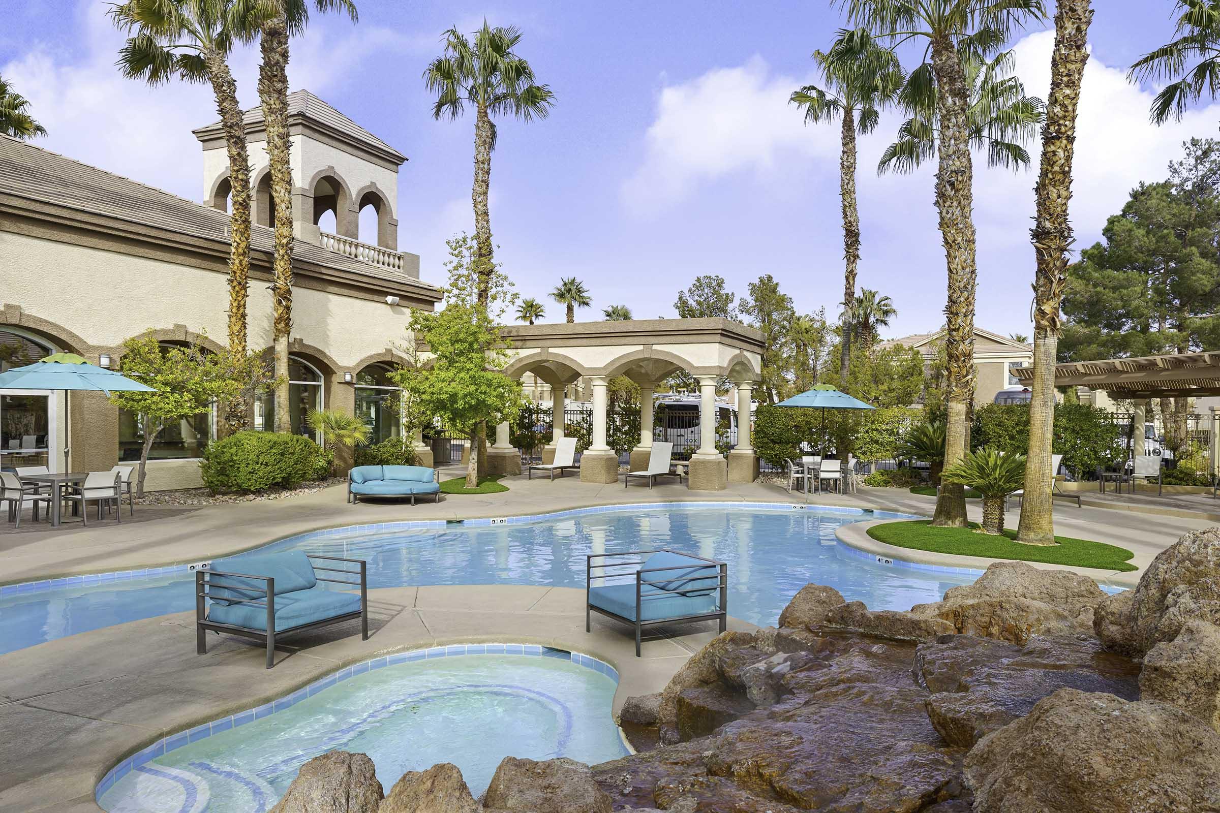 pool with water feature