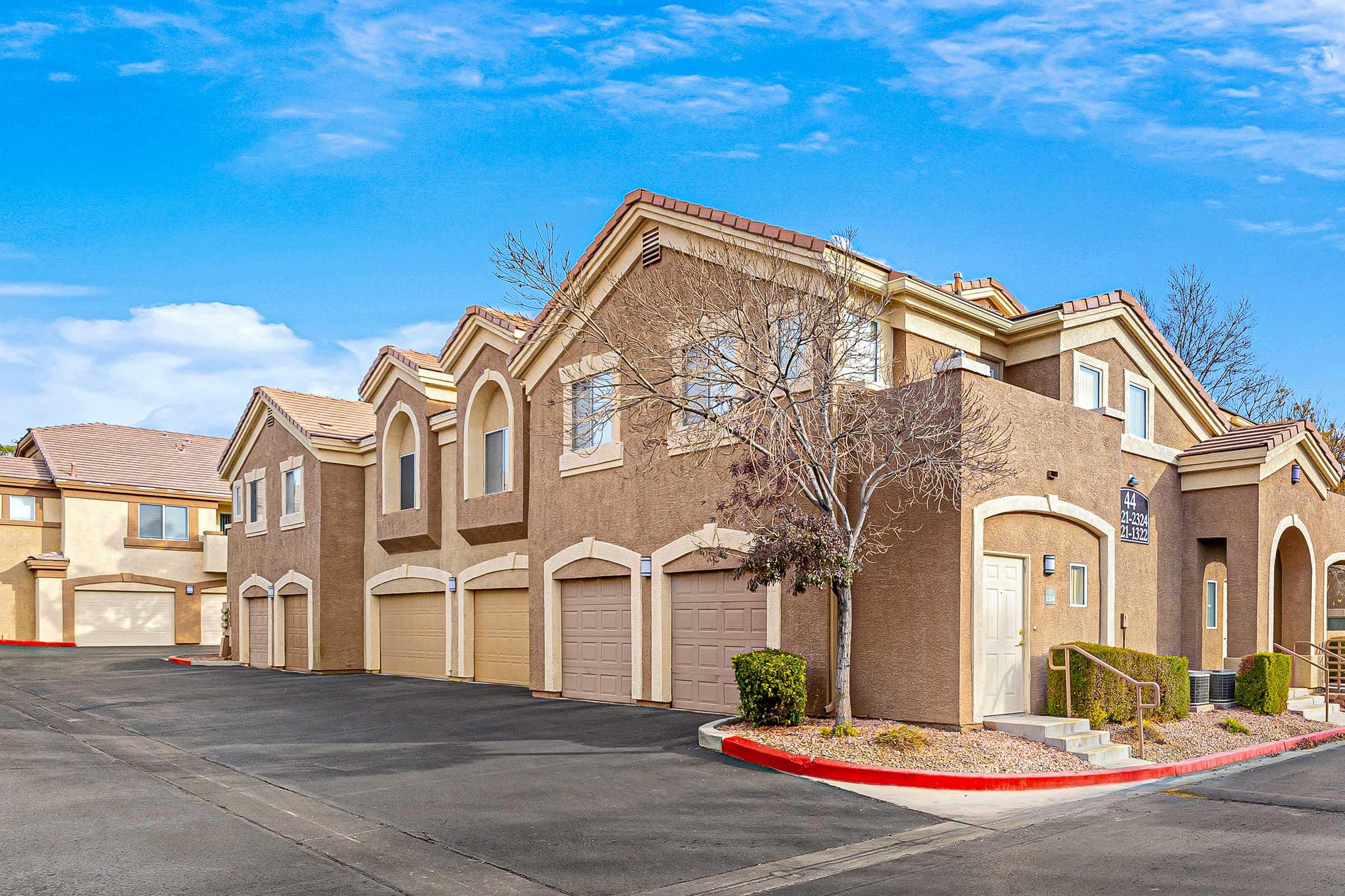 building exterior with garages