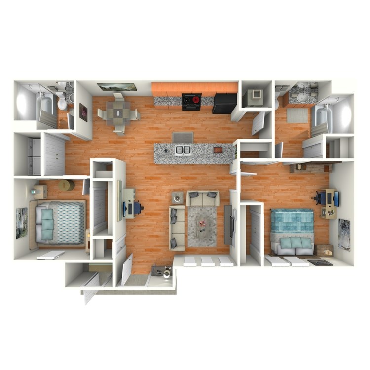 Floor plan image of 2 Bed 2 Bath