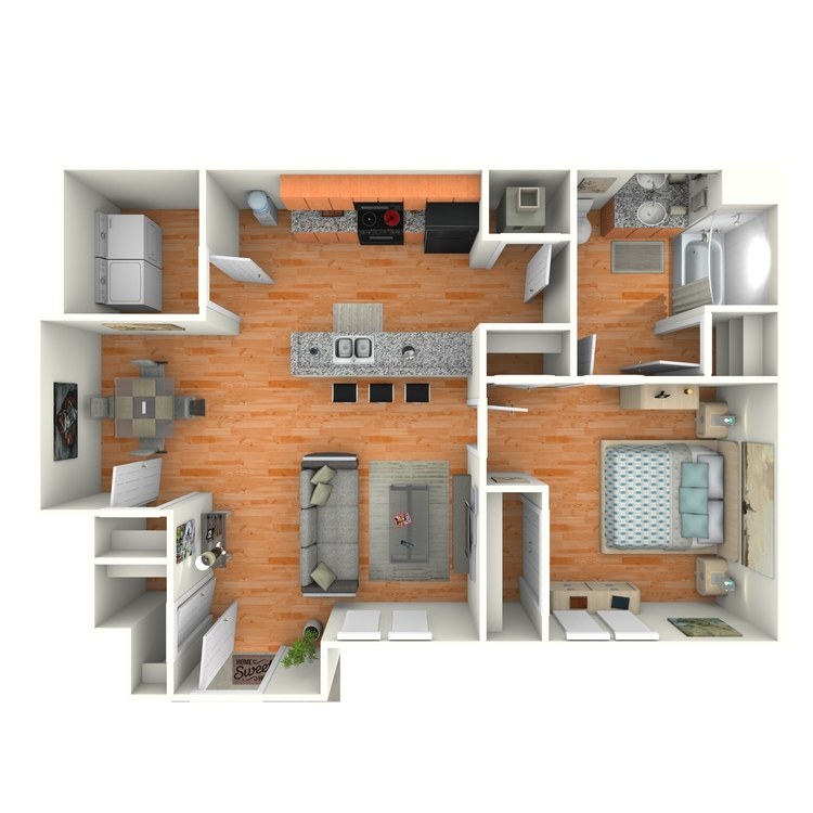 Floor plan image of 1 Bed 1 Bath