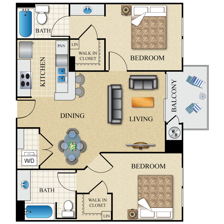 The Visconti - Availability, Floor Plans & Pricing  Beds: 2