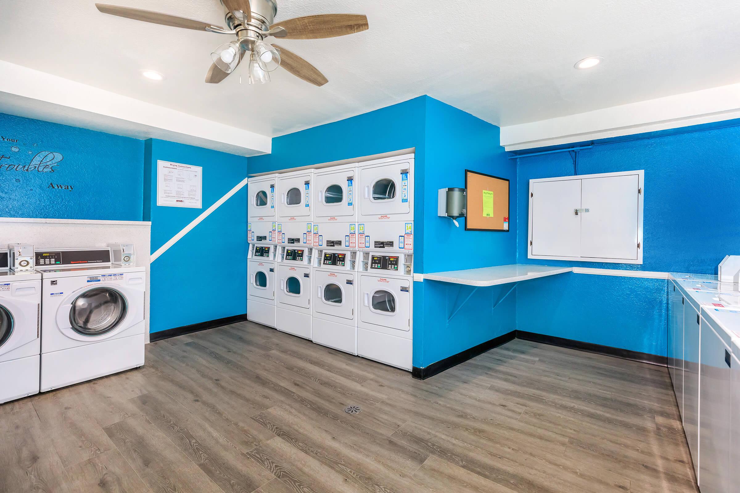 Washers and dryers in the community laundry room