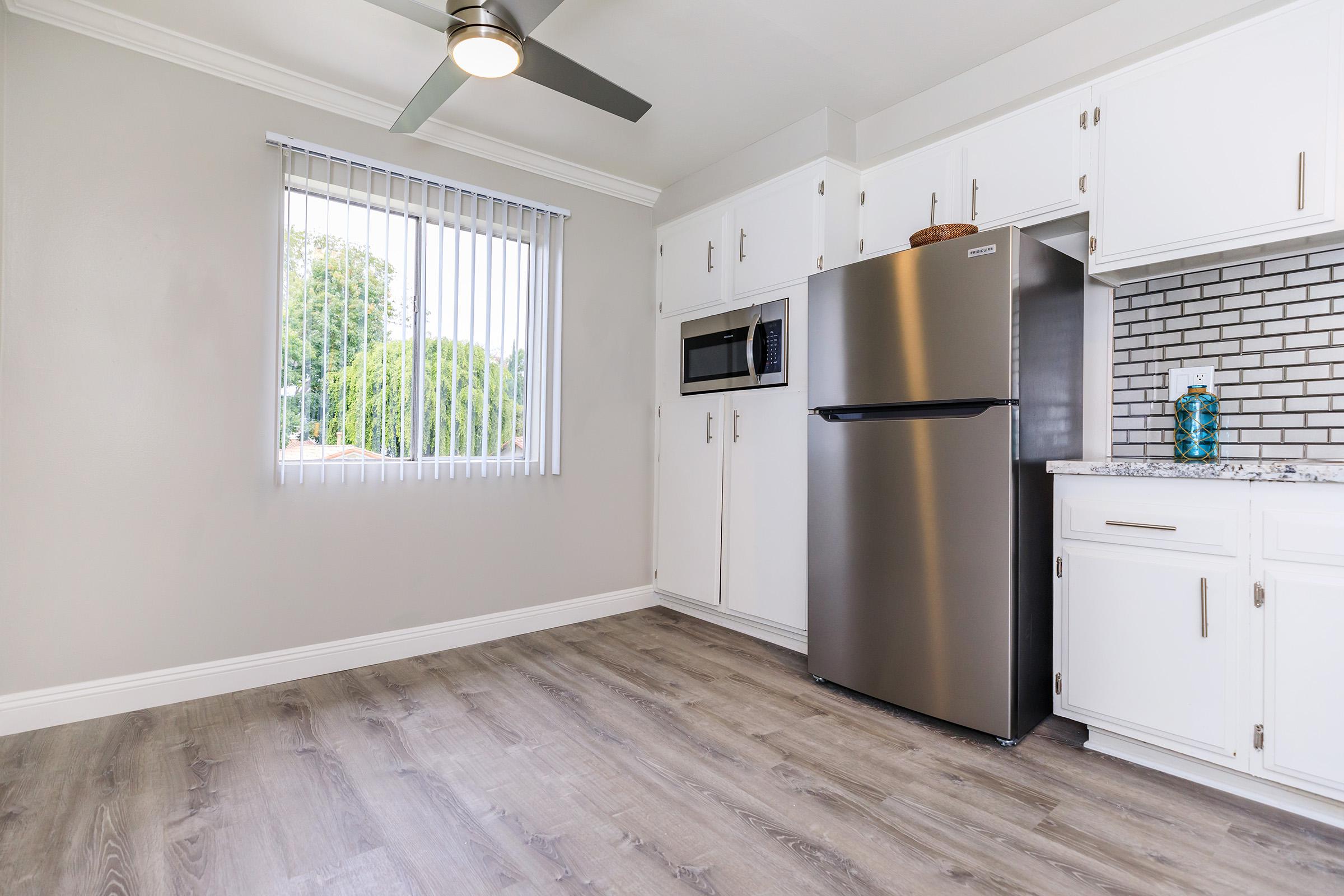 Kitchen fridge and microwave