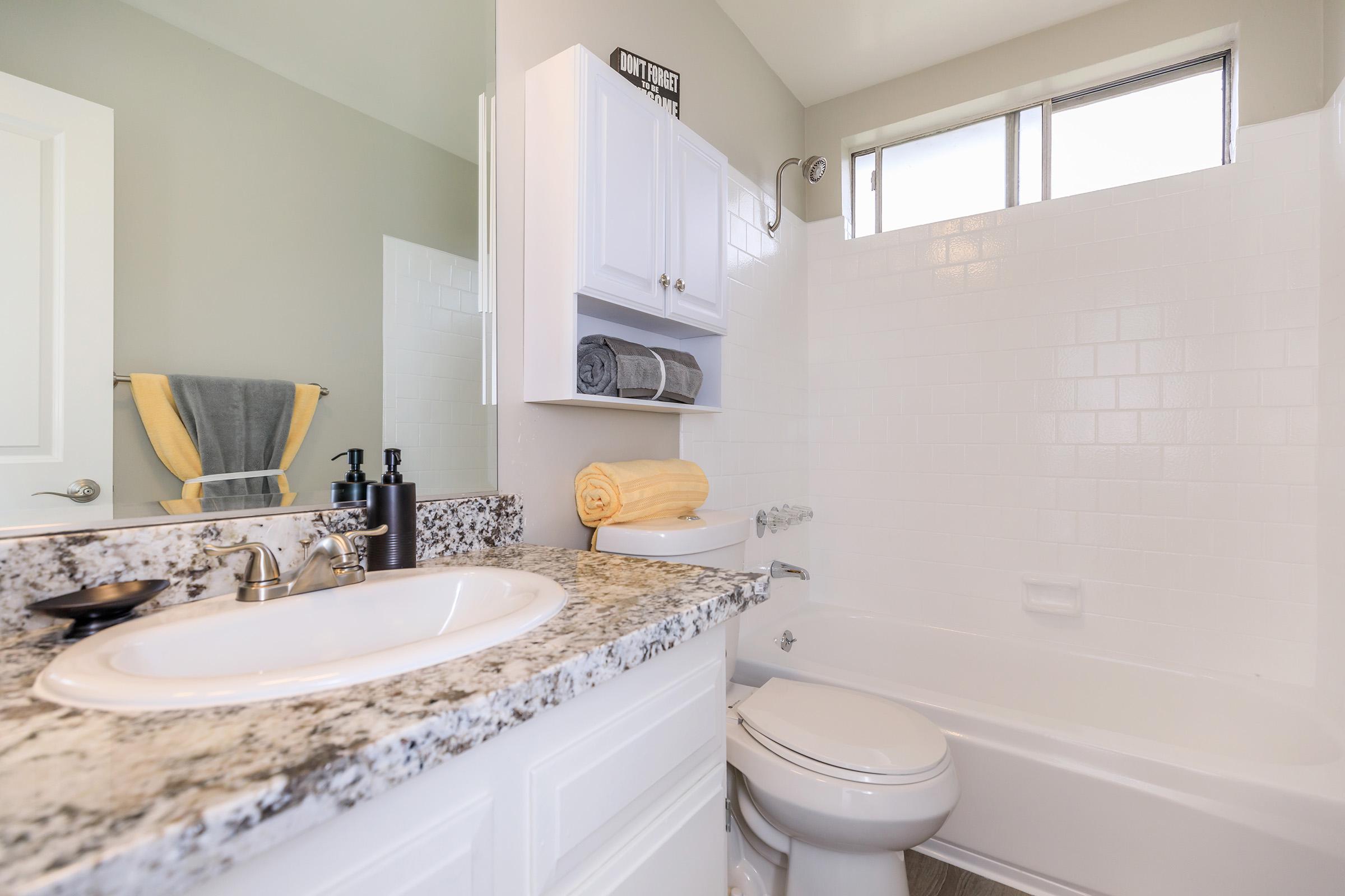 Bathroom with granite countertop