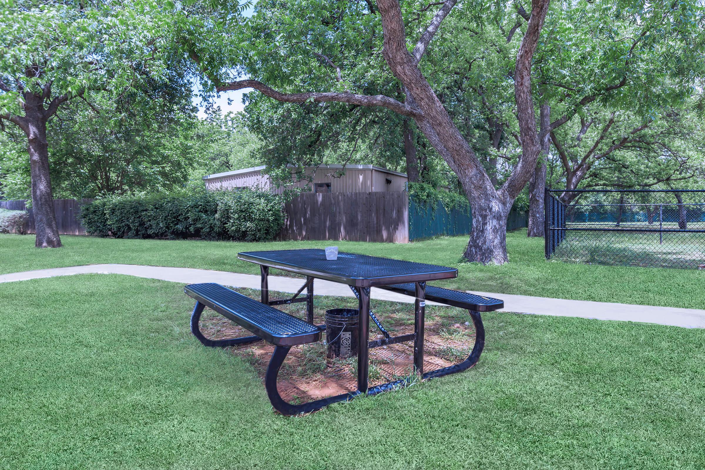 a bench in a park