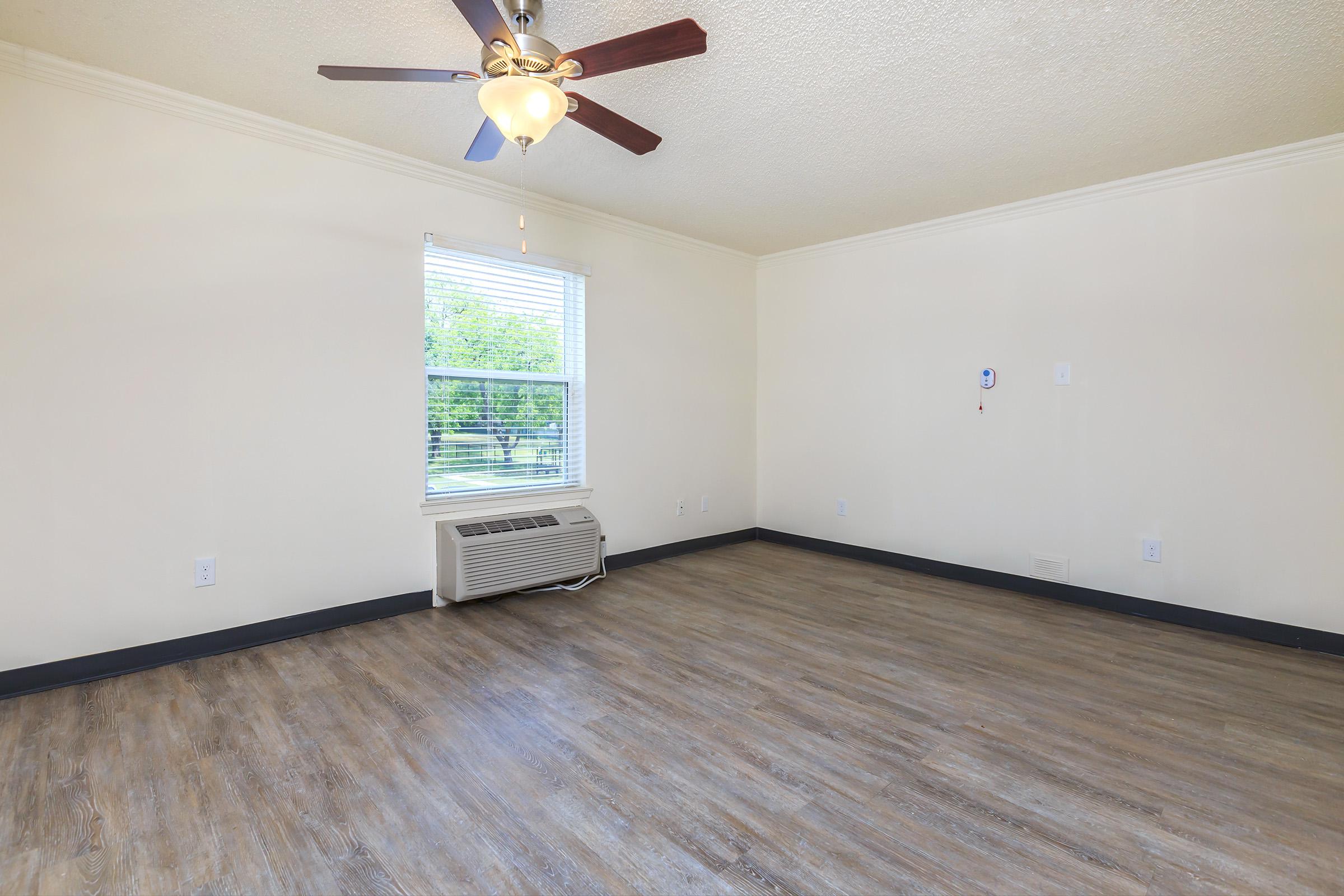 a room with a wood floor