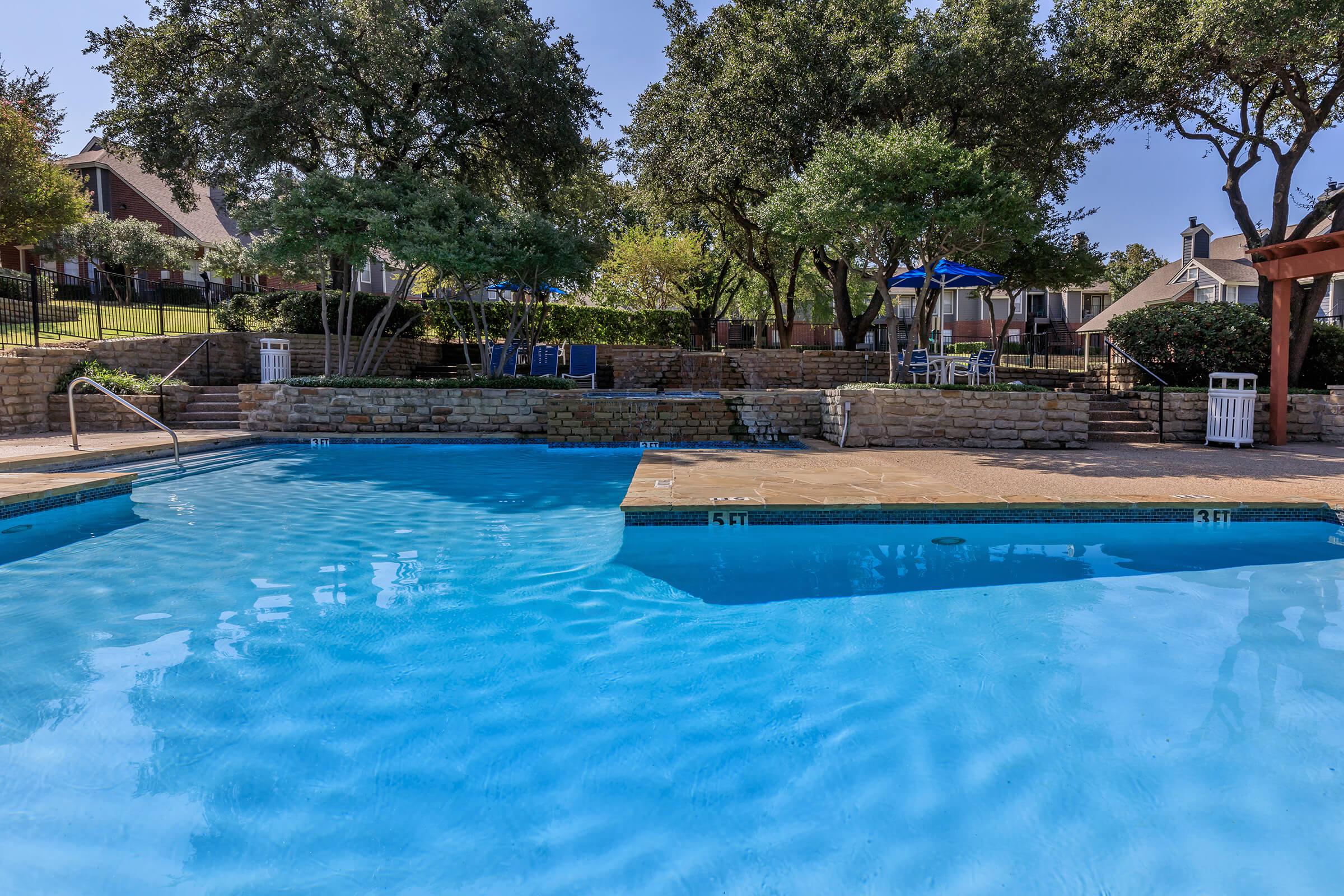 a group of people swimming in a pool of water