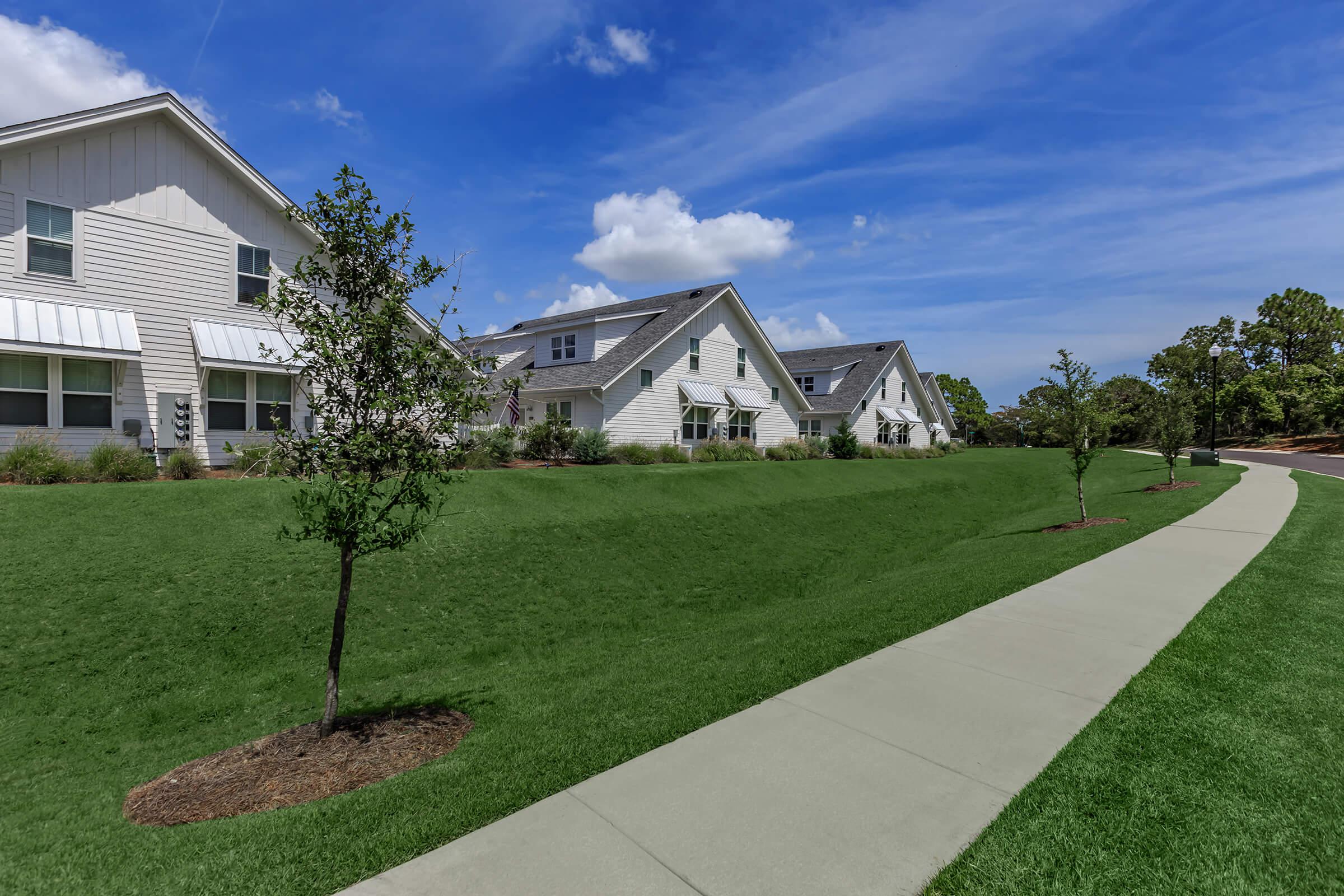 Beautiful landscaping at The Townhomes at Beau Rivage in Wilmington, North Carolina.