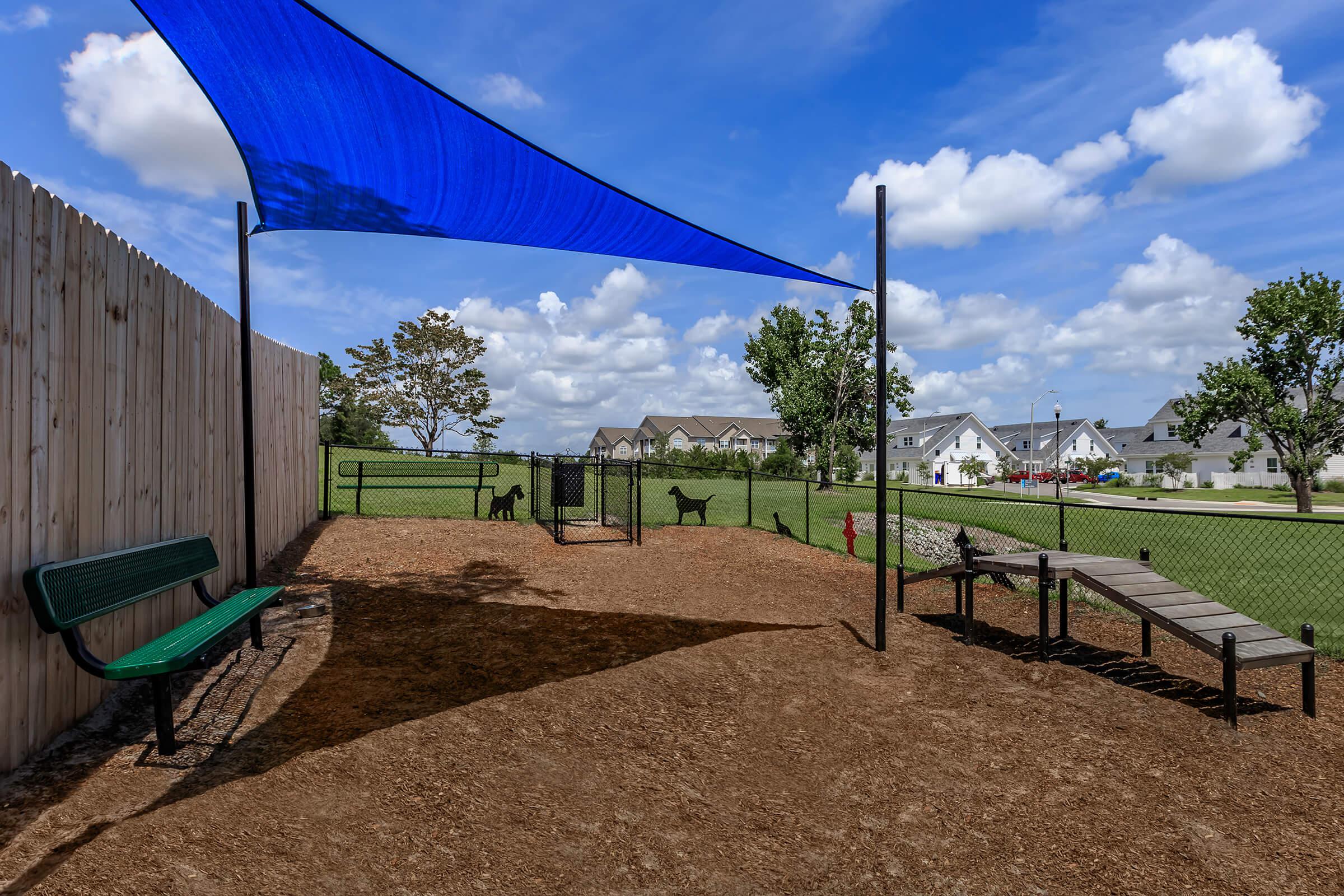 Dog park at The Townhomes at Beau Rivage in Wilmington, North Carolina.