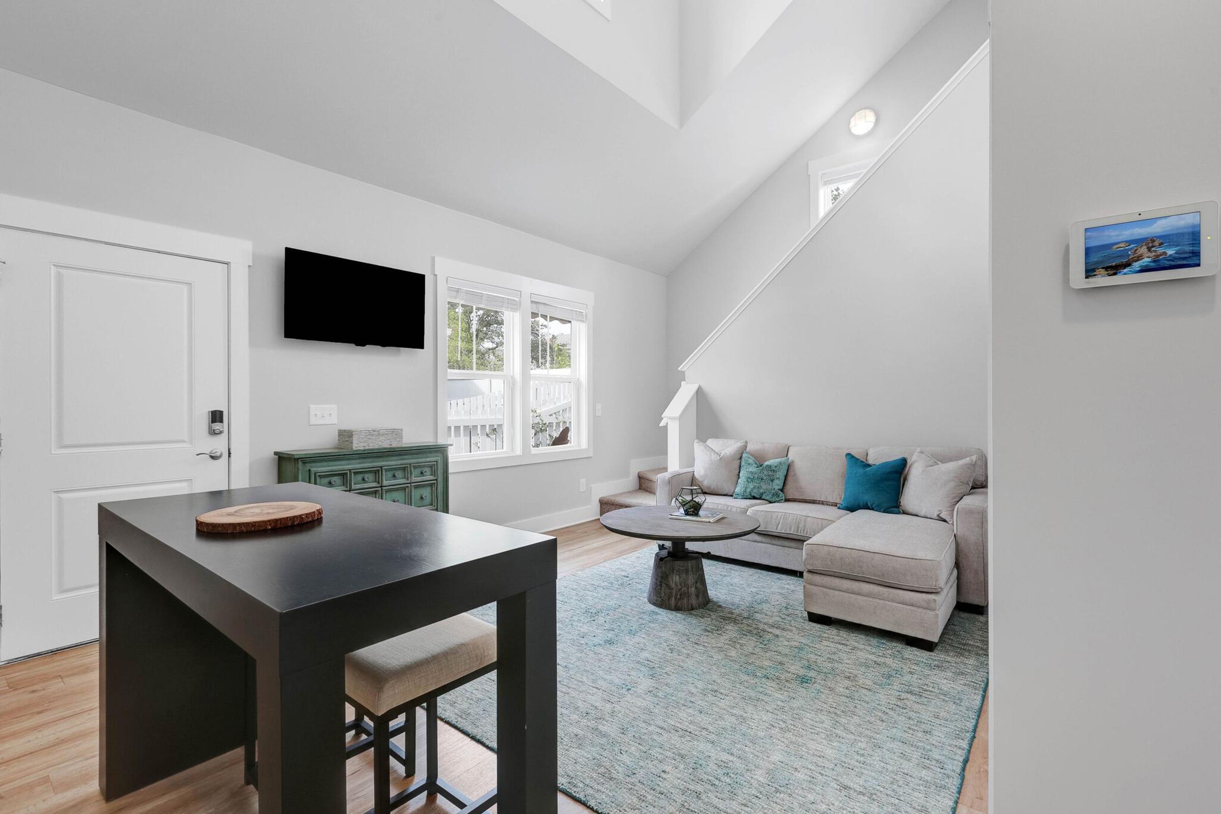 High ceilings with natural lighting at The Townhomes at Beau Rivage in Wilmington, North Carolina.