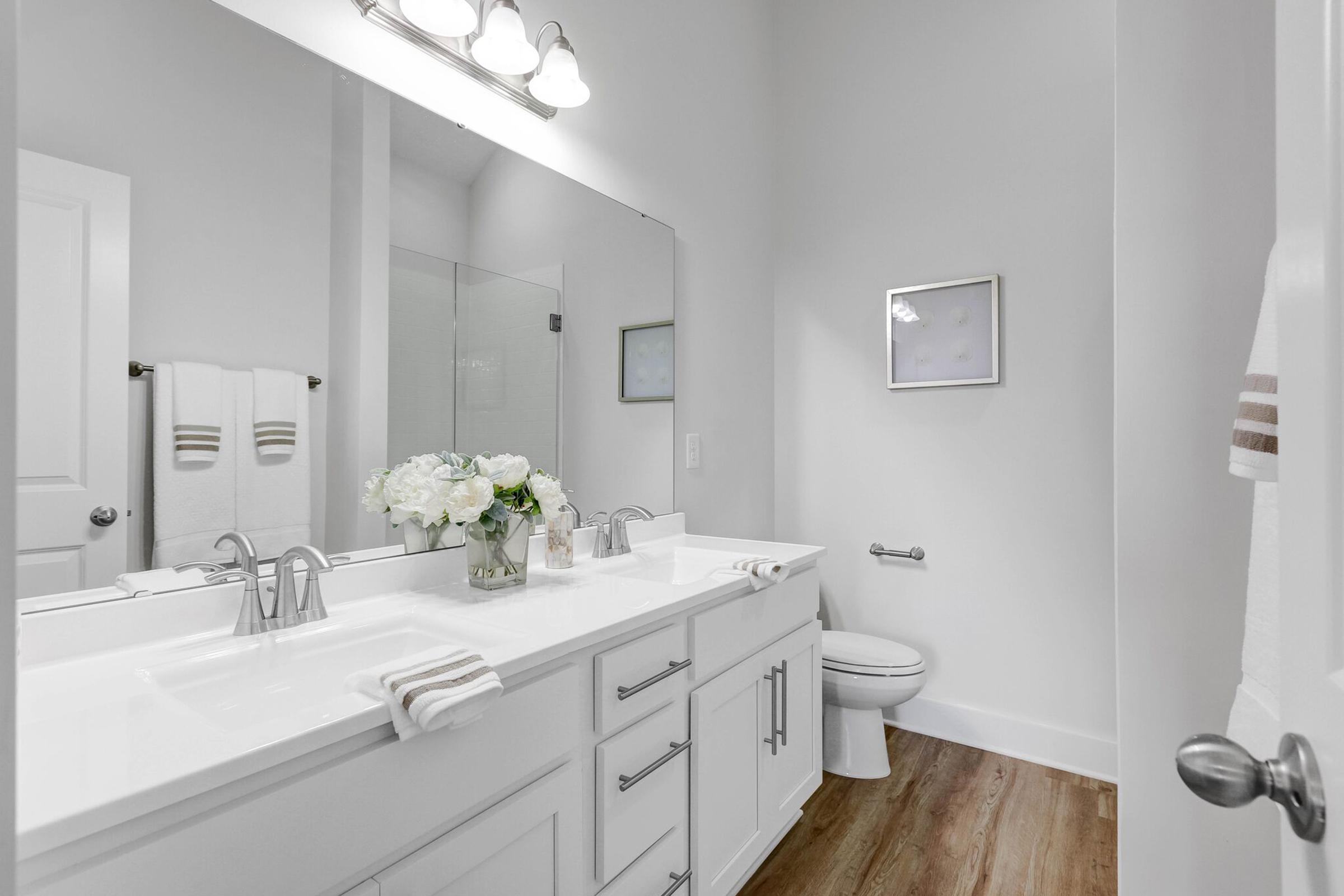 Modern bathrooms at The Townhomes at Beau Rivage in Wilmington, North Carolina.