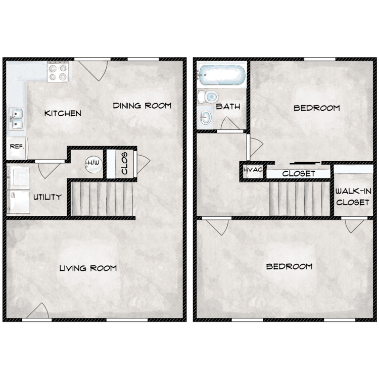 2 Bedroom Townhouse floor plan image