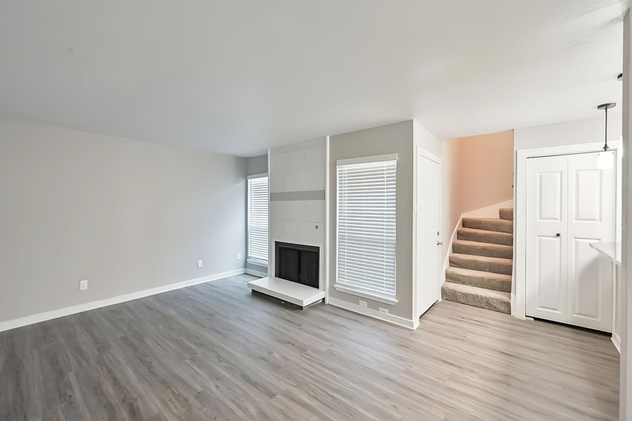 a room with a wood floor