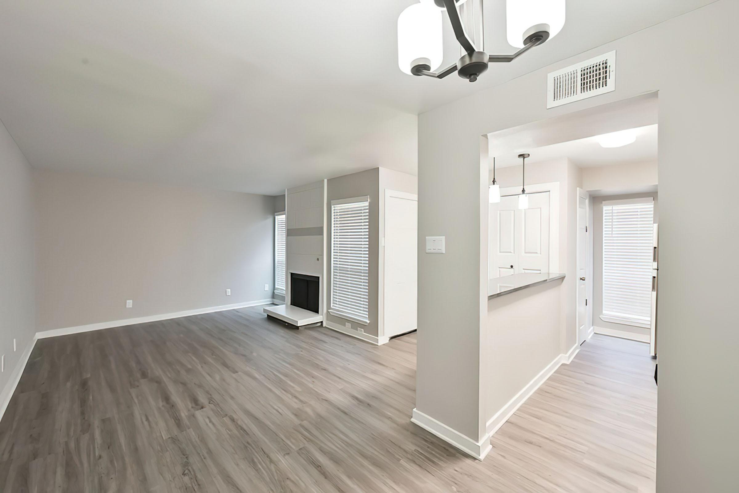 a room with a wood floor