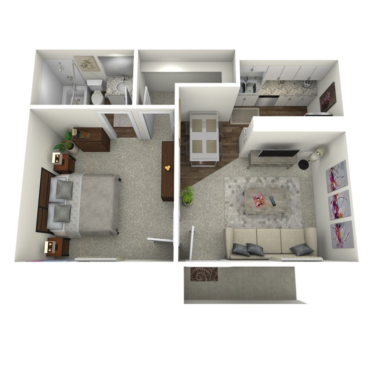 Floor plan image of 1 Bed 1 Bath A