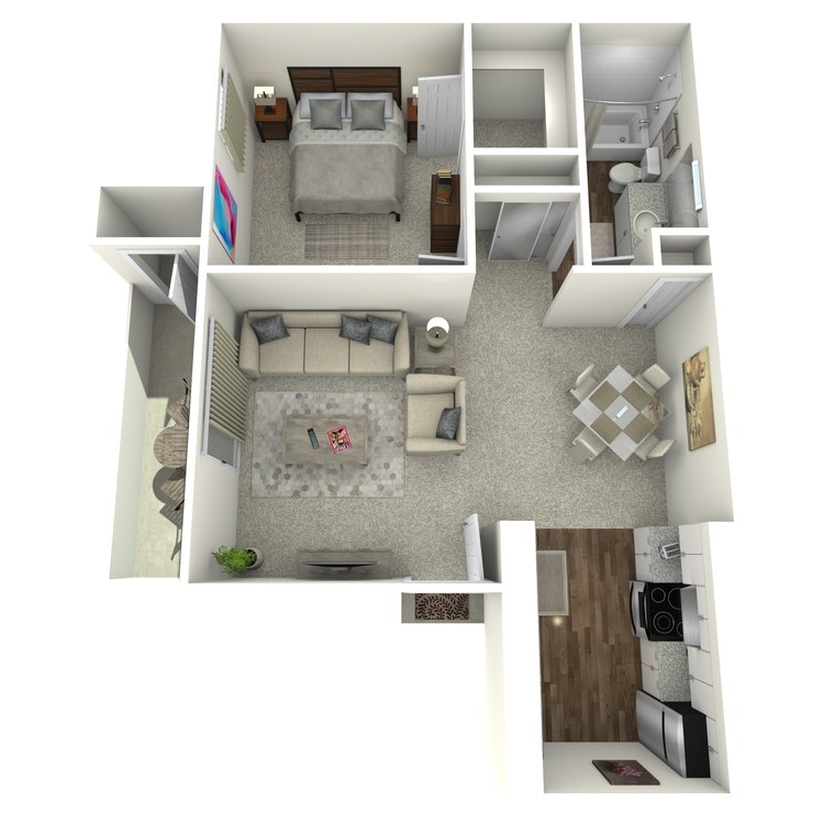 Floor plan image of 1 Bed 1 Bath D