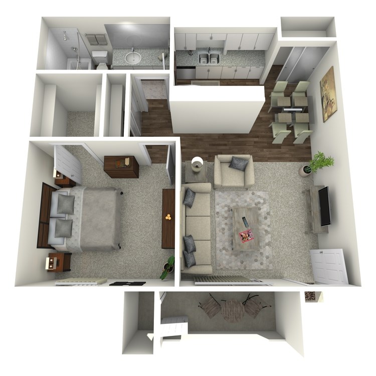 Floor plan image of 1 Bed 1 Bath C