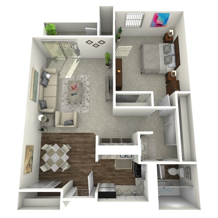 Floor plan image of 1 Bed 1 Bath E