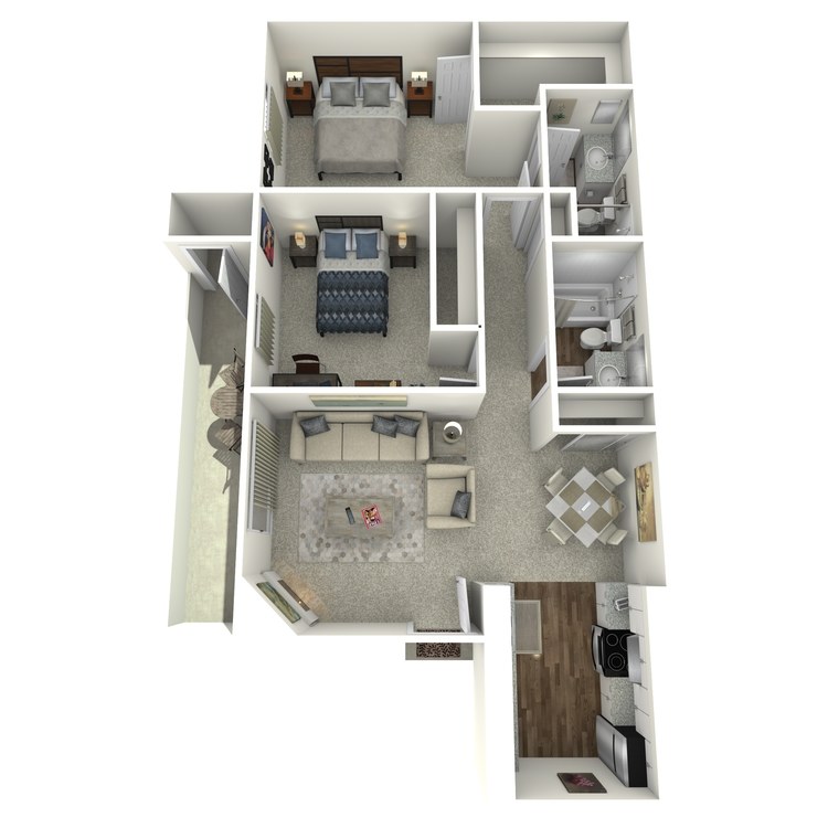 Floor plan image of 2 Bed 2 Bath B