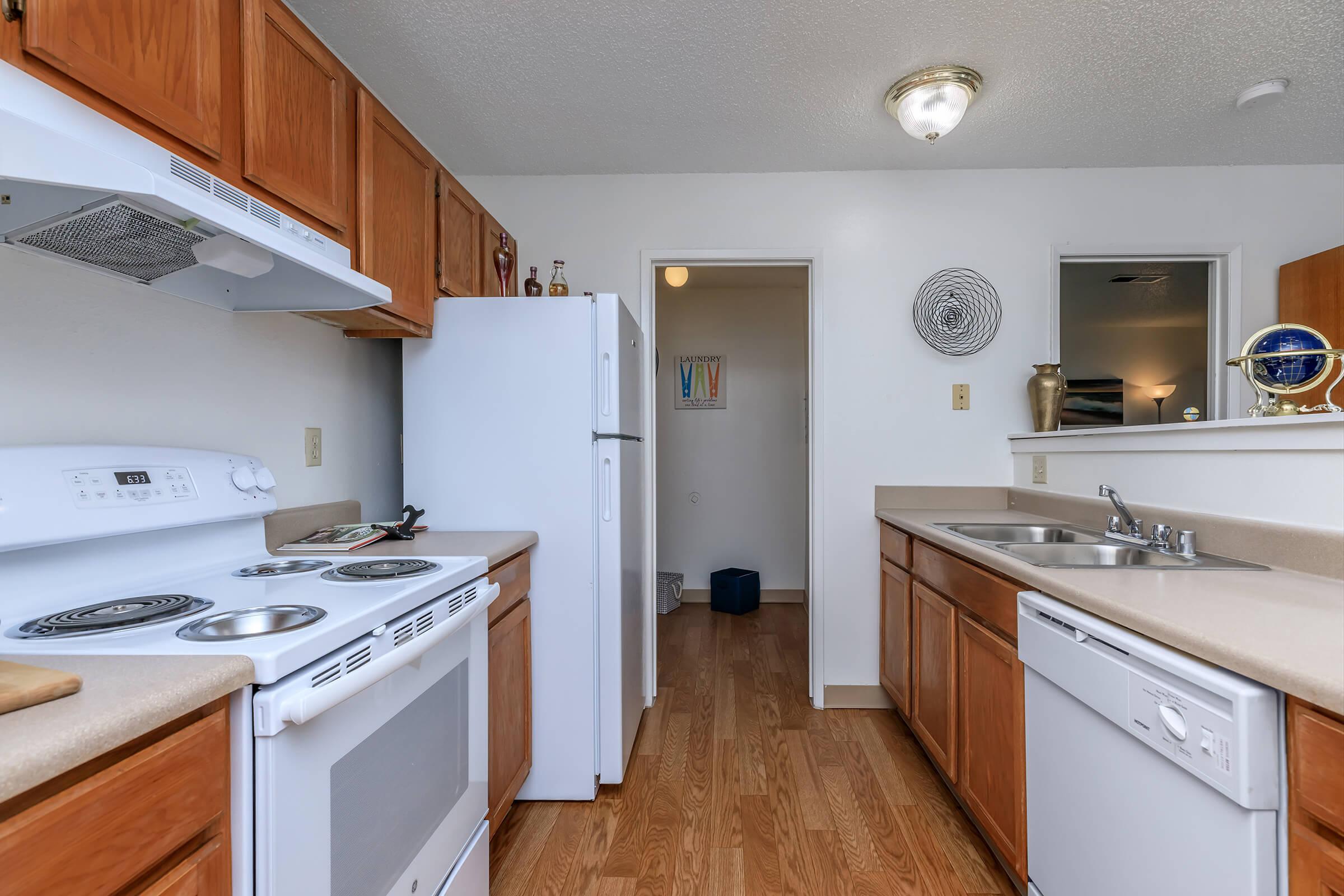 kitchen with white appliances