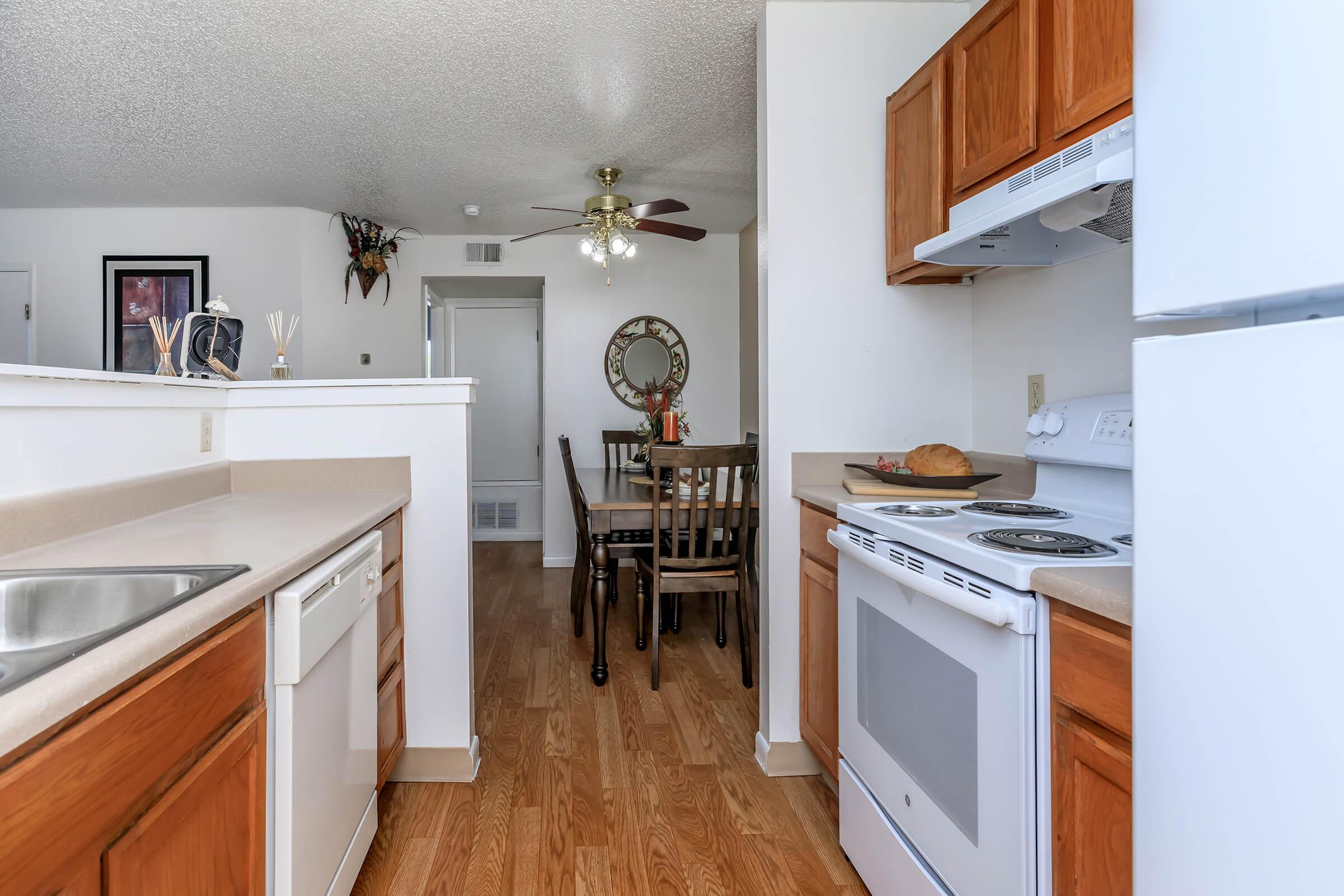 kitchen with wooden floors