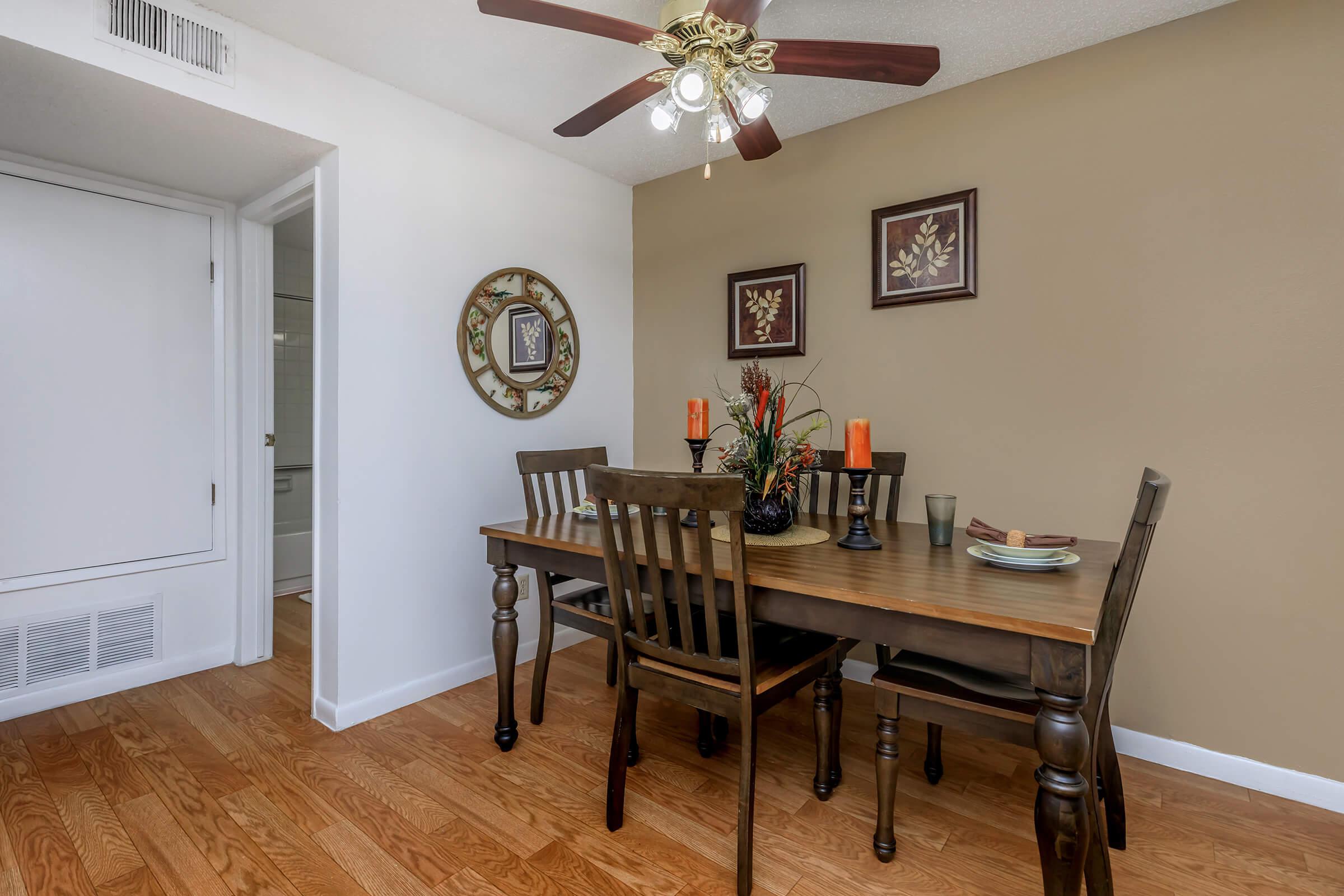 dining room with wooden floors