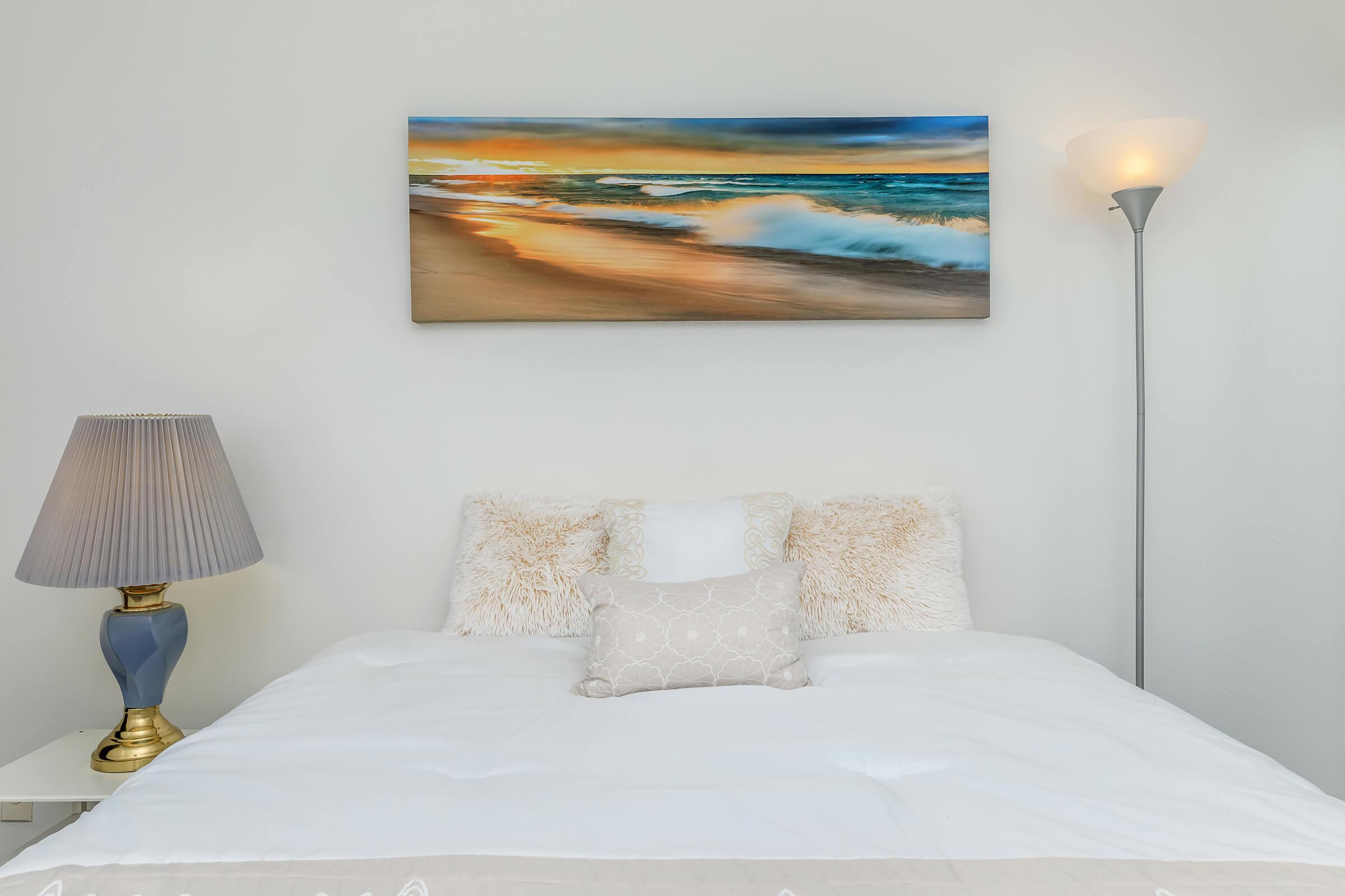 bedroom with white bedding