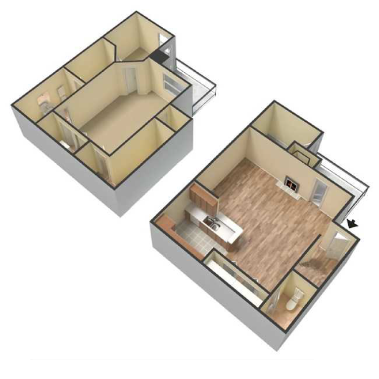 Floor plan image of 1x1 TH