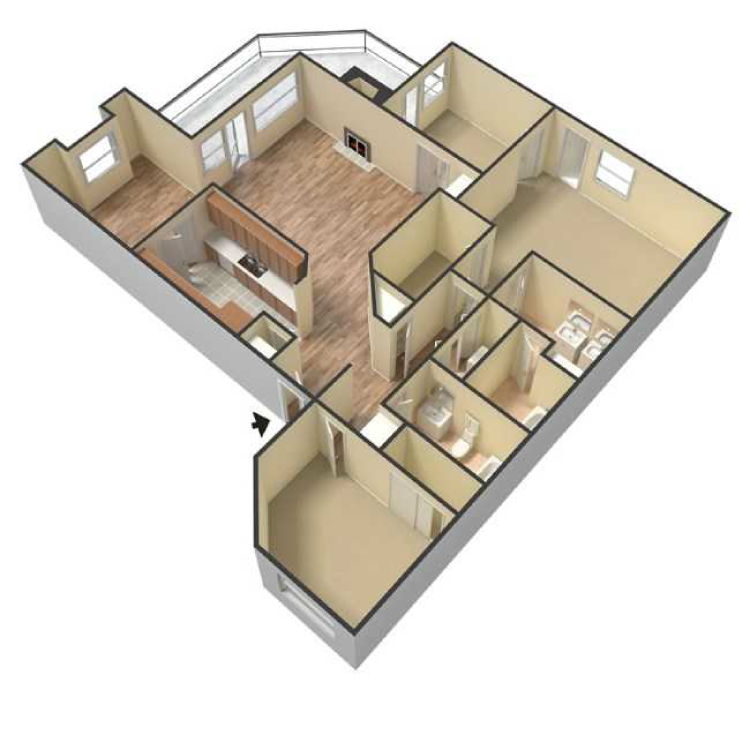 Floor plan image of 2x2 S