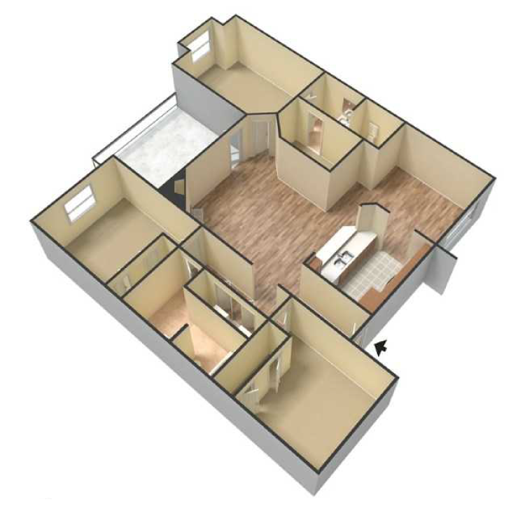 Floor plan image of 3x2