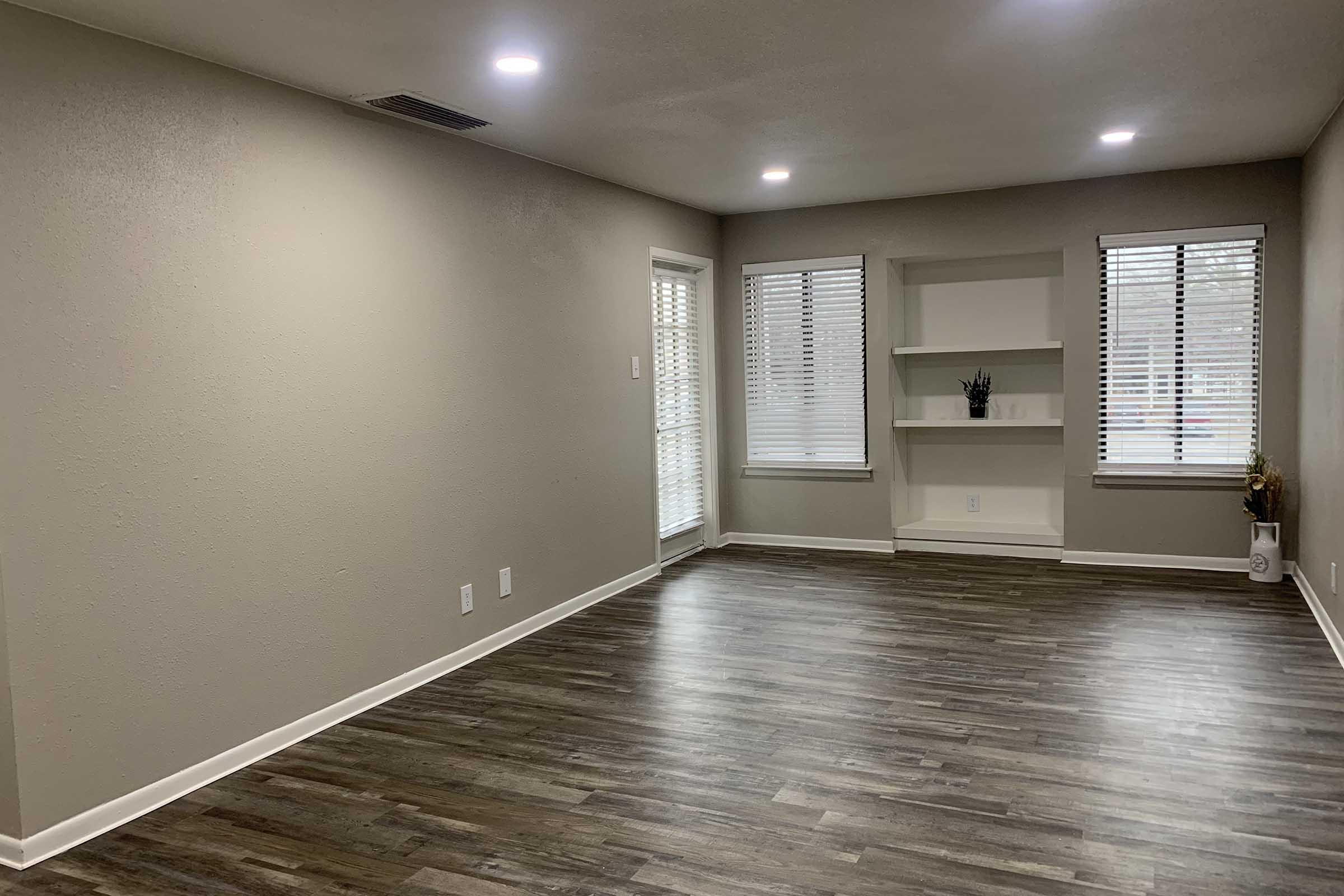 a room with a wooden floor