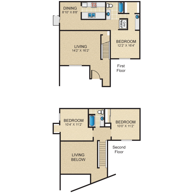 Floor plan image of 3 Bed 2 Bath