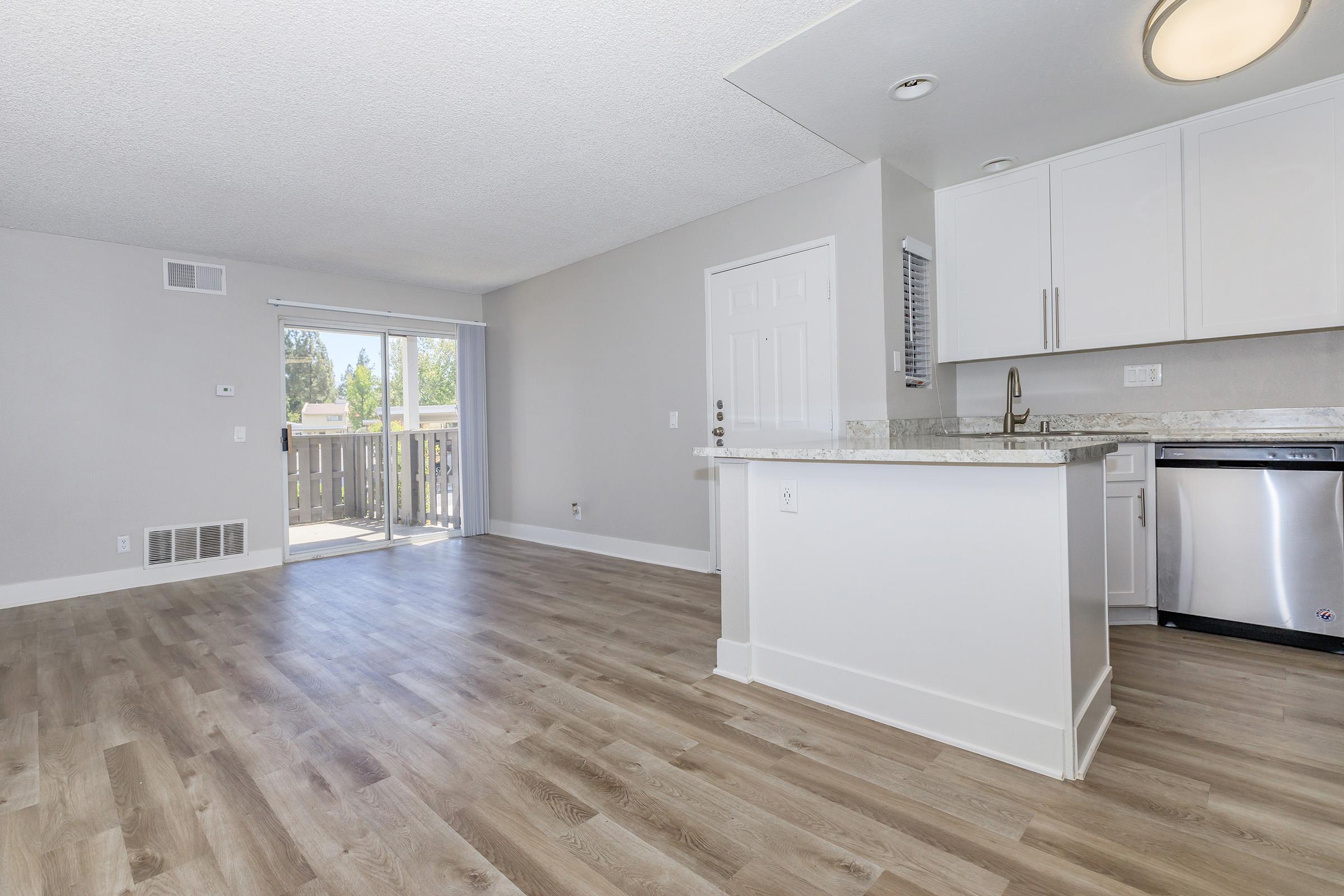 a room with a wood floor