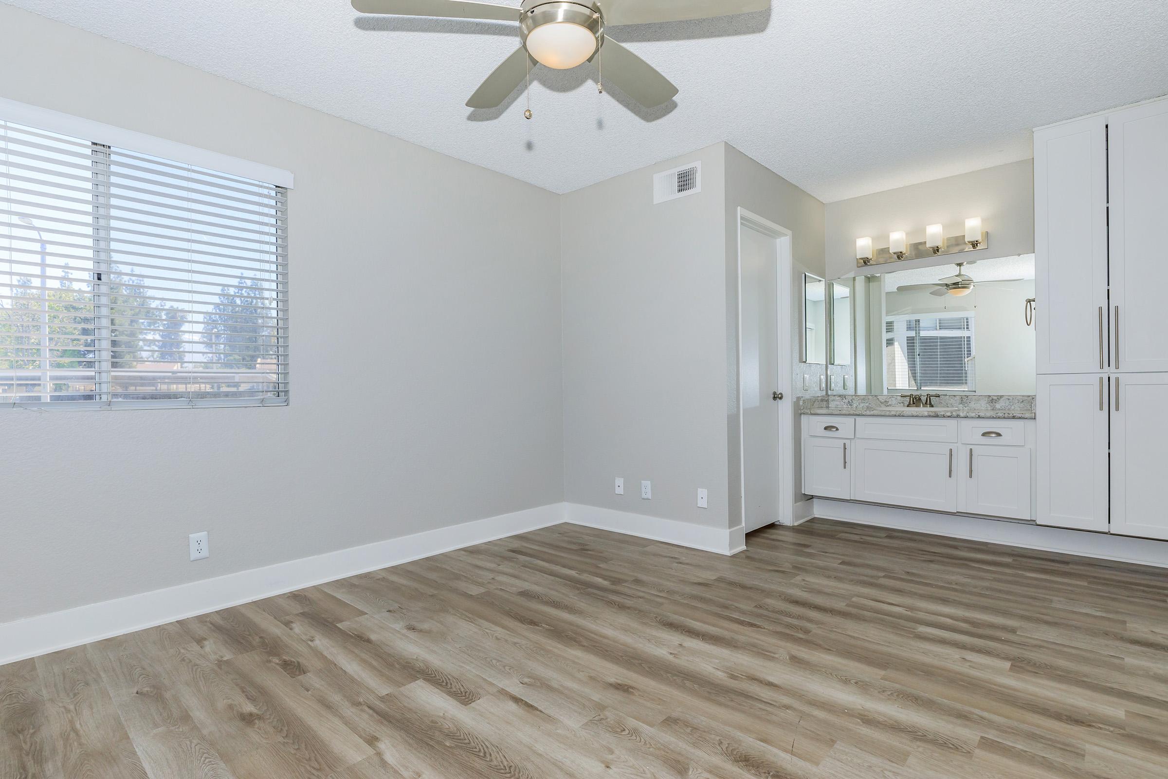 a room with a wood floor