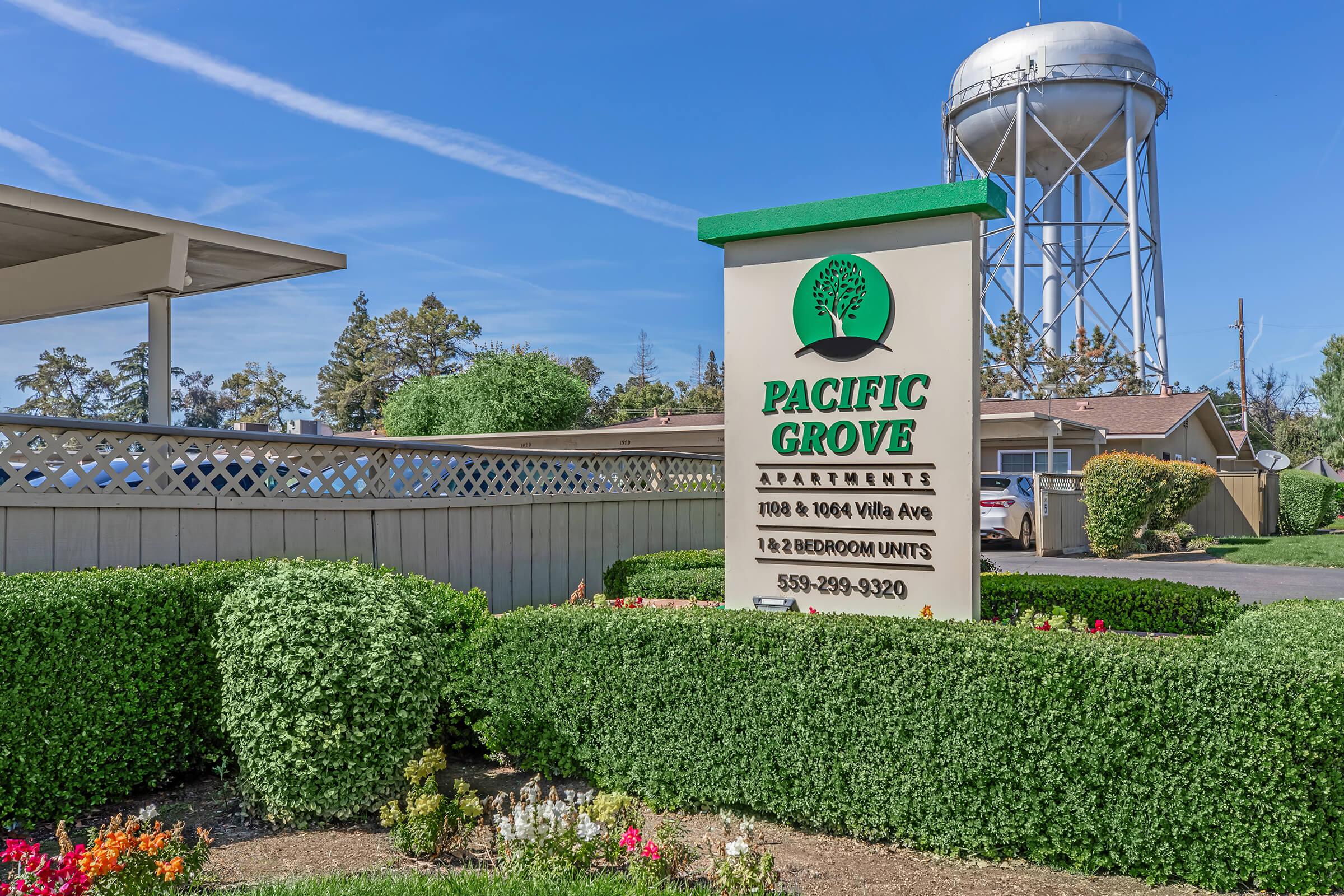 a garden in front of a building