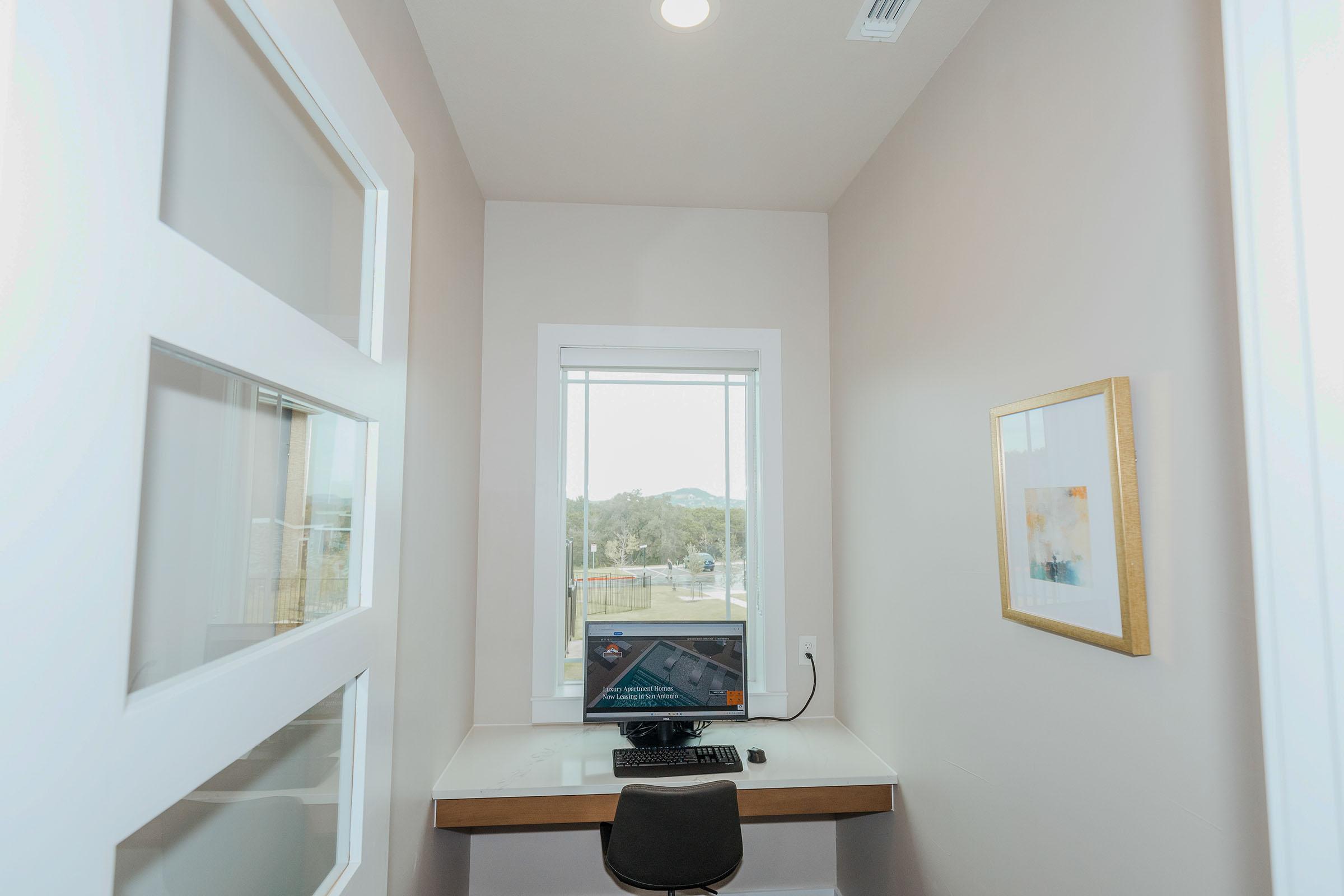 a room with a sink and a window