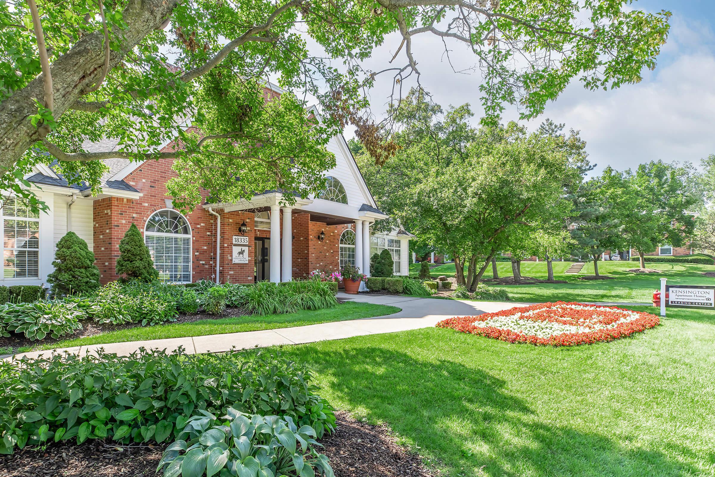 a garden in front of a house