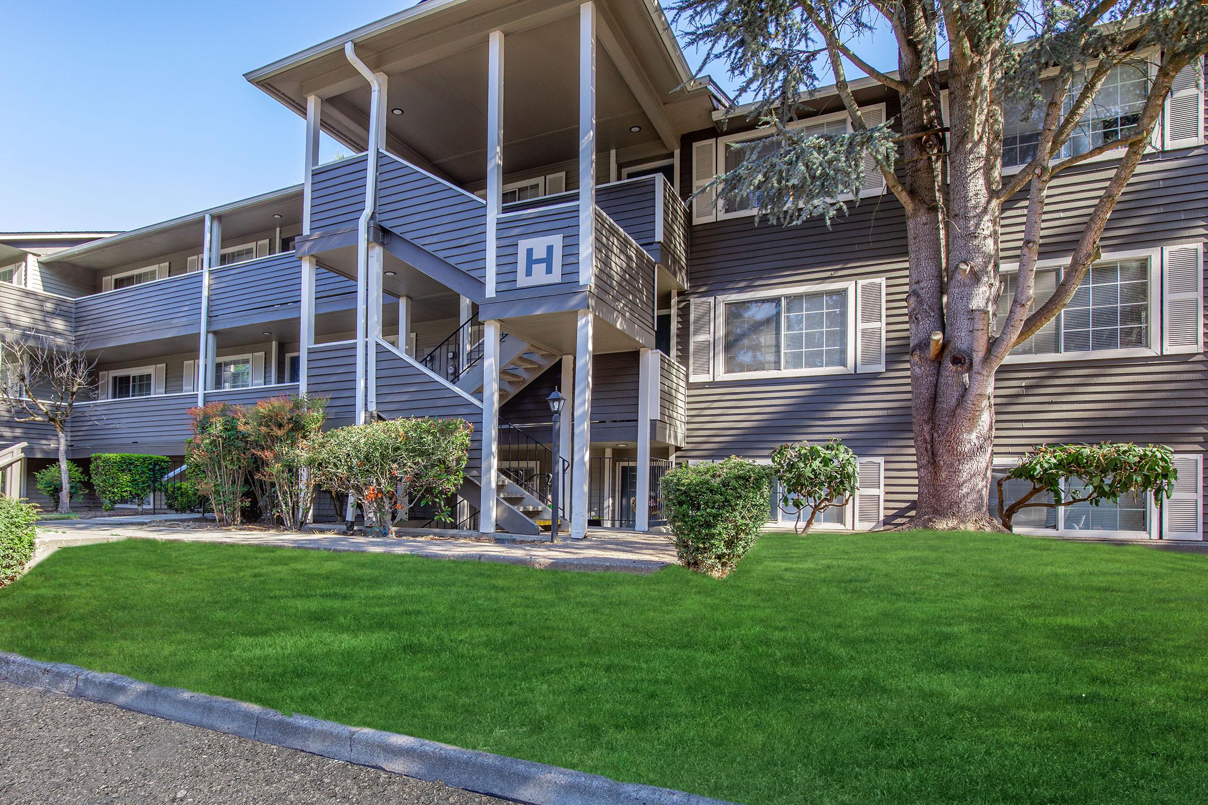 a large lawn in front of a house