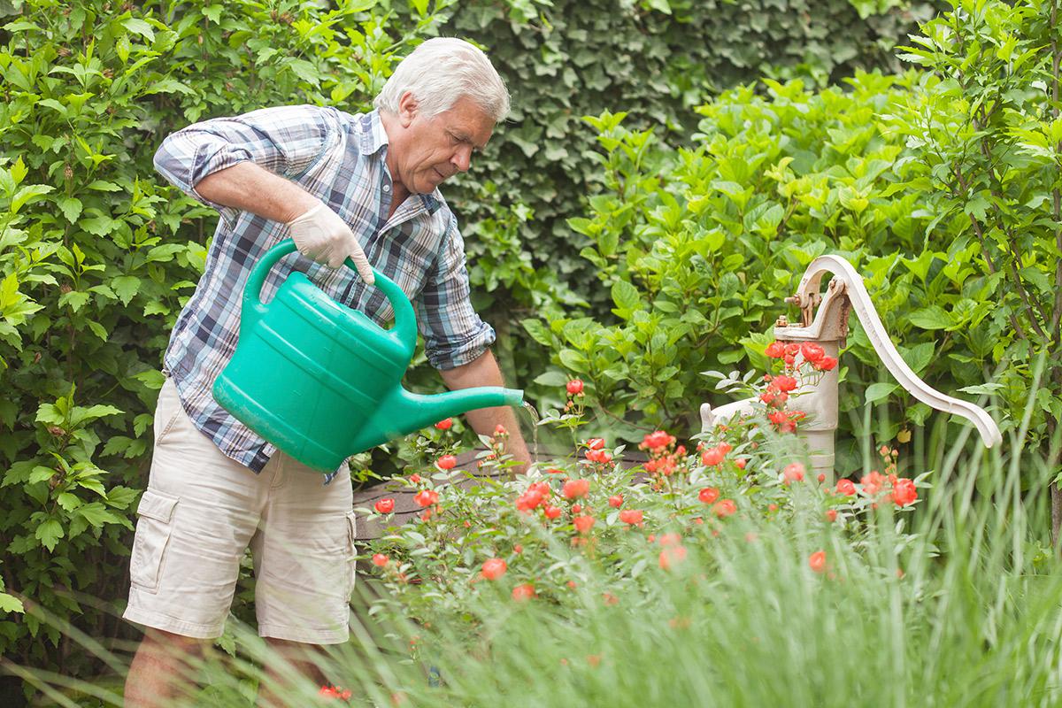 Lifestyle photo of man gardening