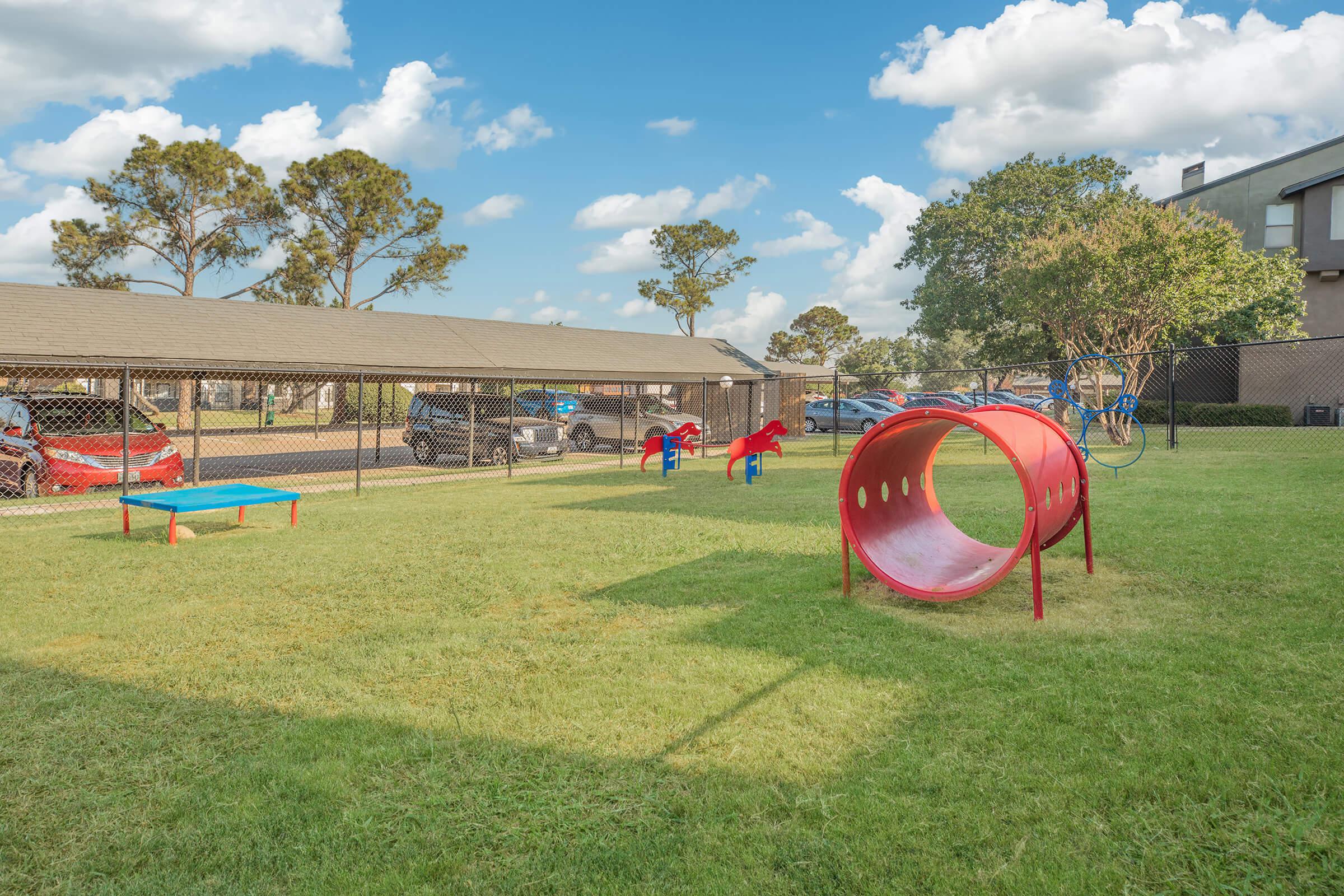 a playground with a kite