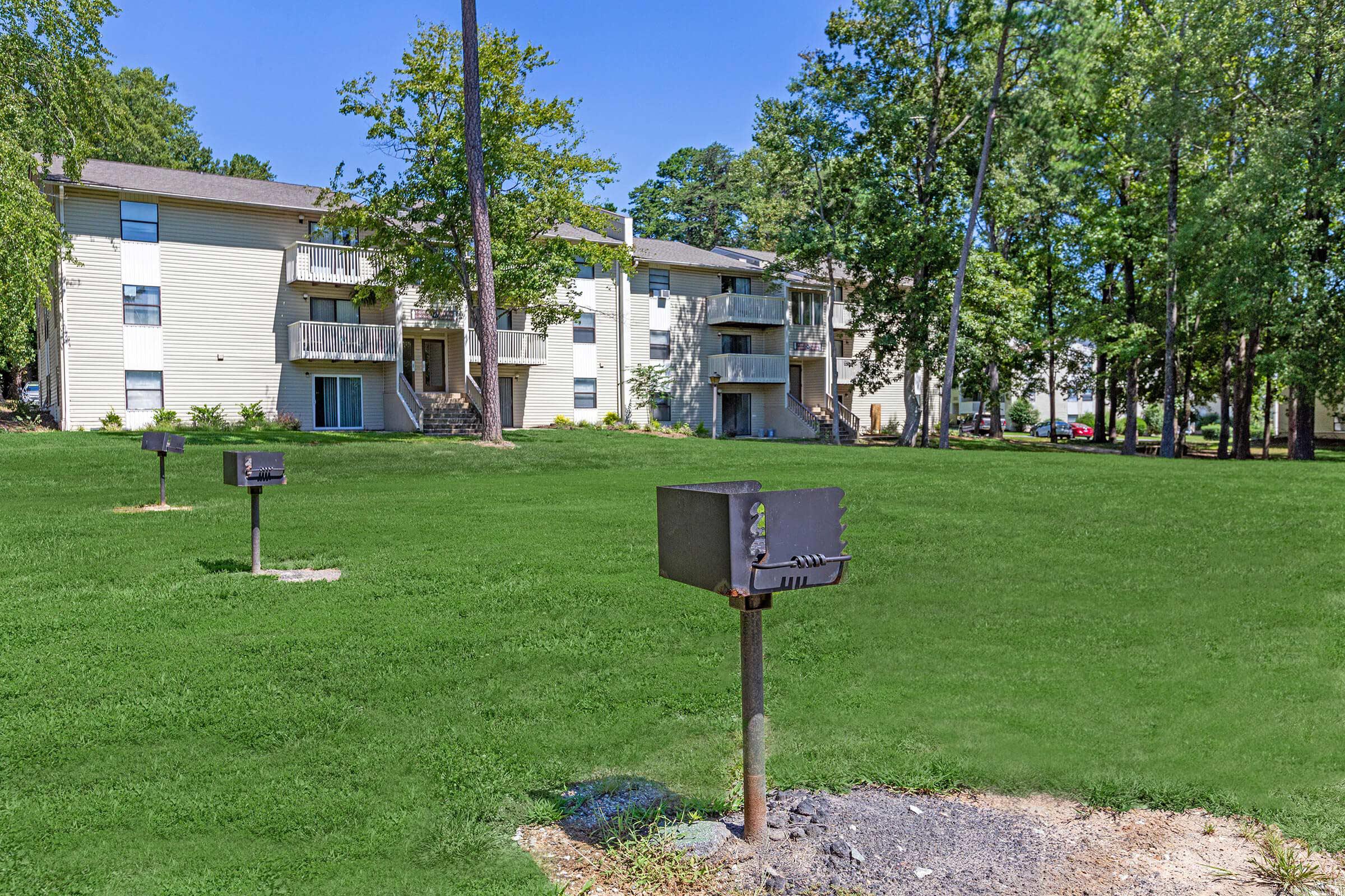 a large lawn in front of a building