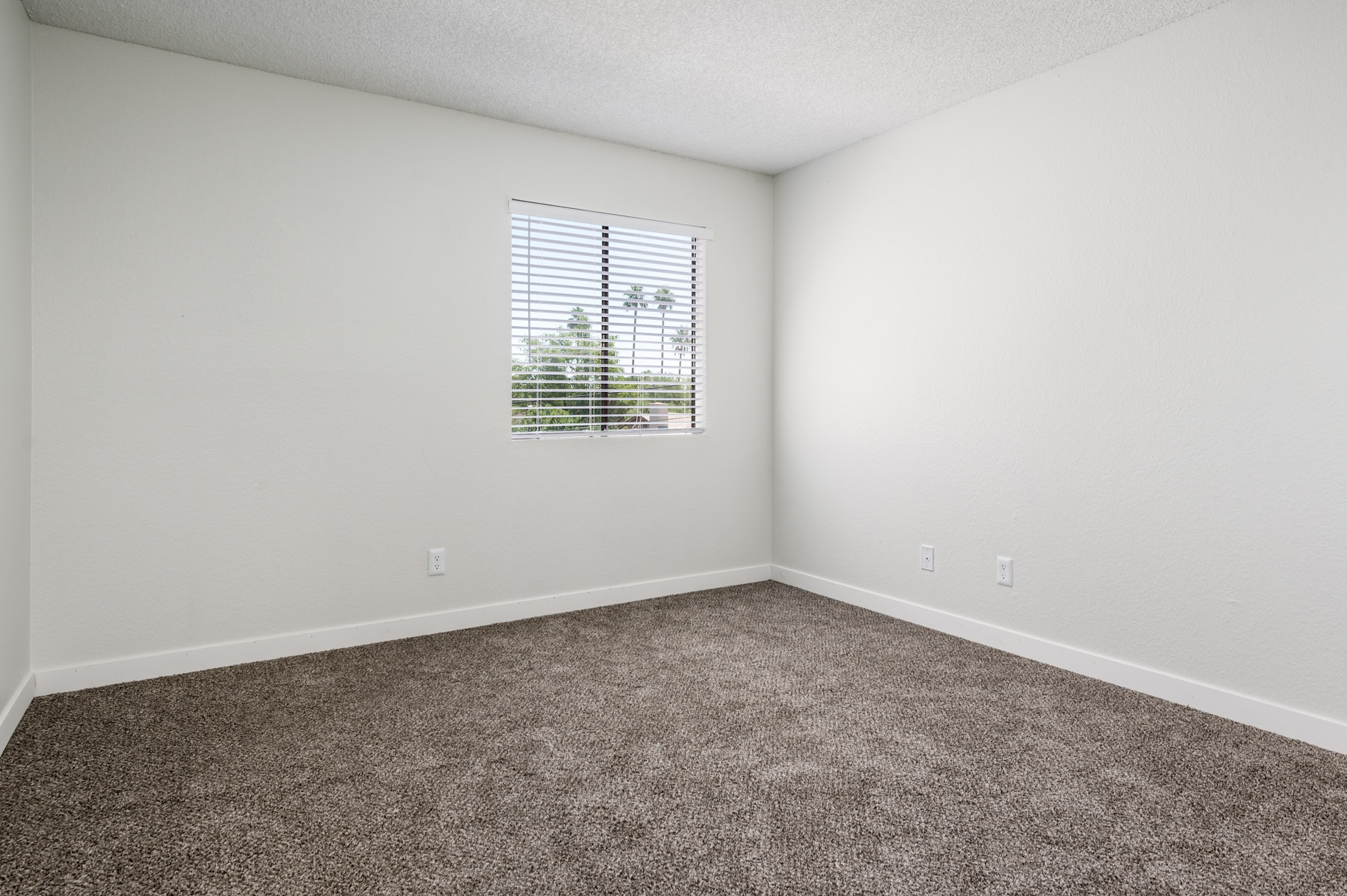 Empty carpeted bedroom at Azul Apartments in Phoenix, Arizona