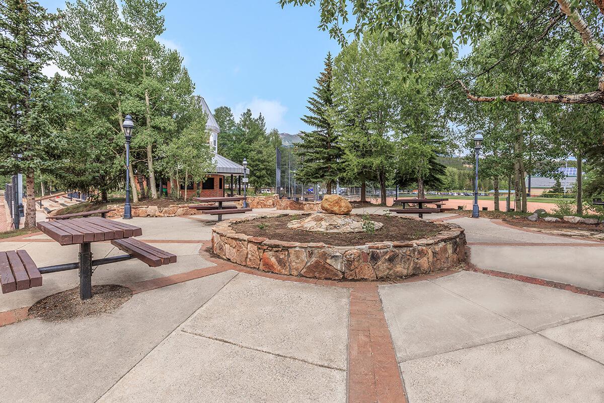 a wooden statue in a park