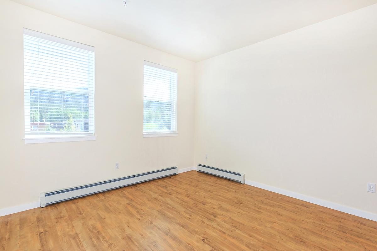 a room with wood floors